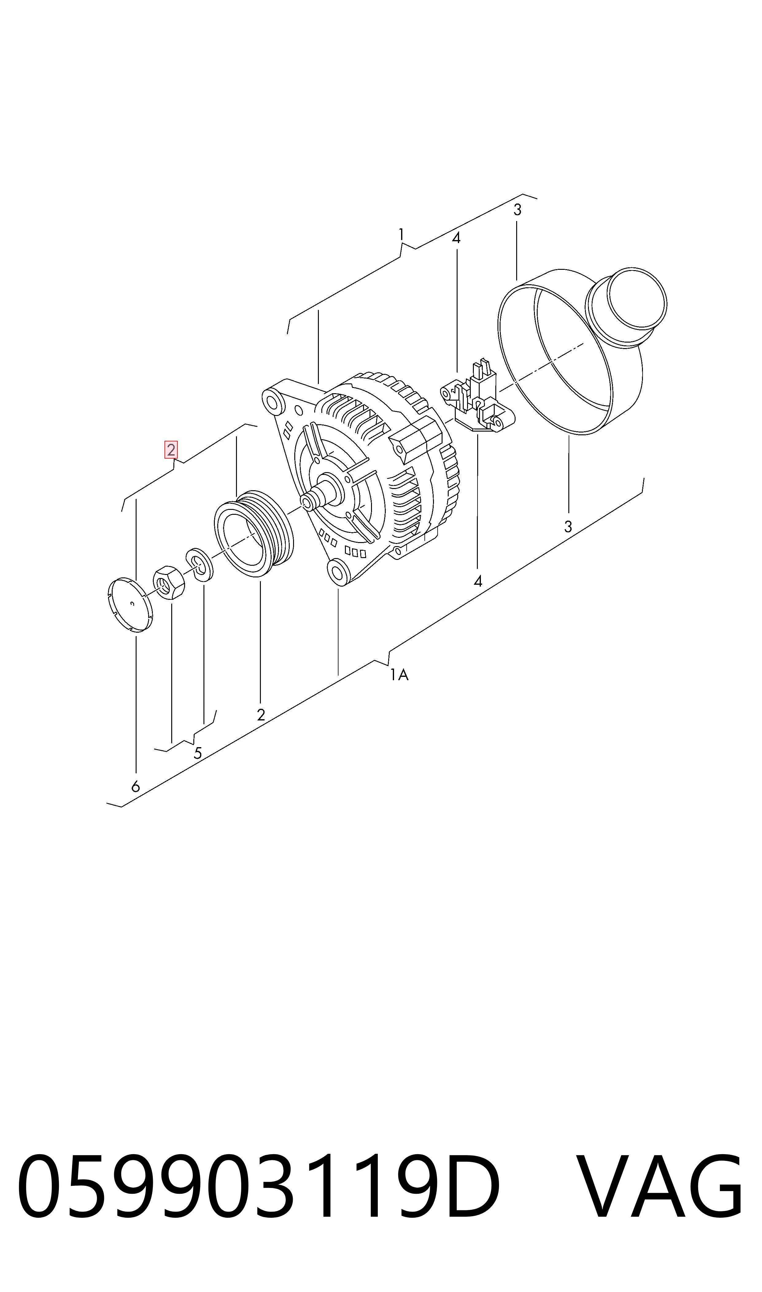 059903119D VAG Koło pasowe alternatora