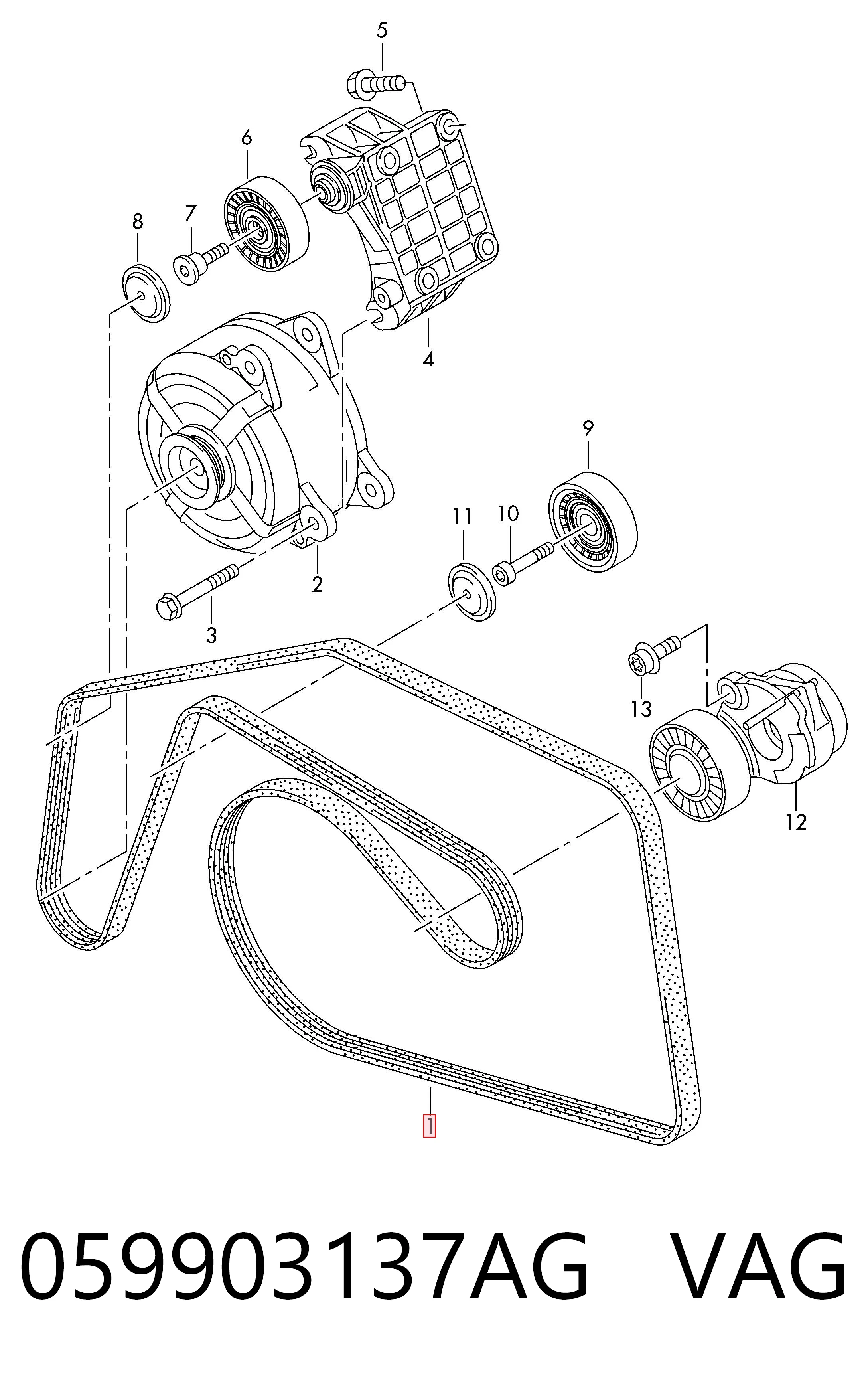 Pas napędowy mechanizmów VAG 059903137AG cena, od 22,83 USD