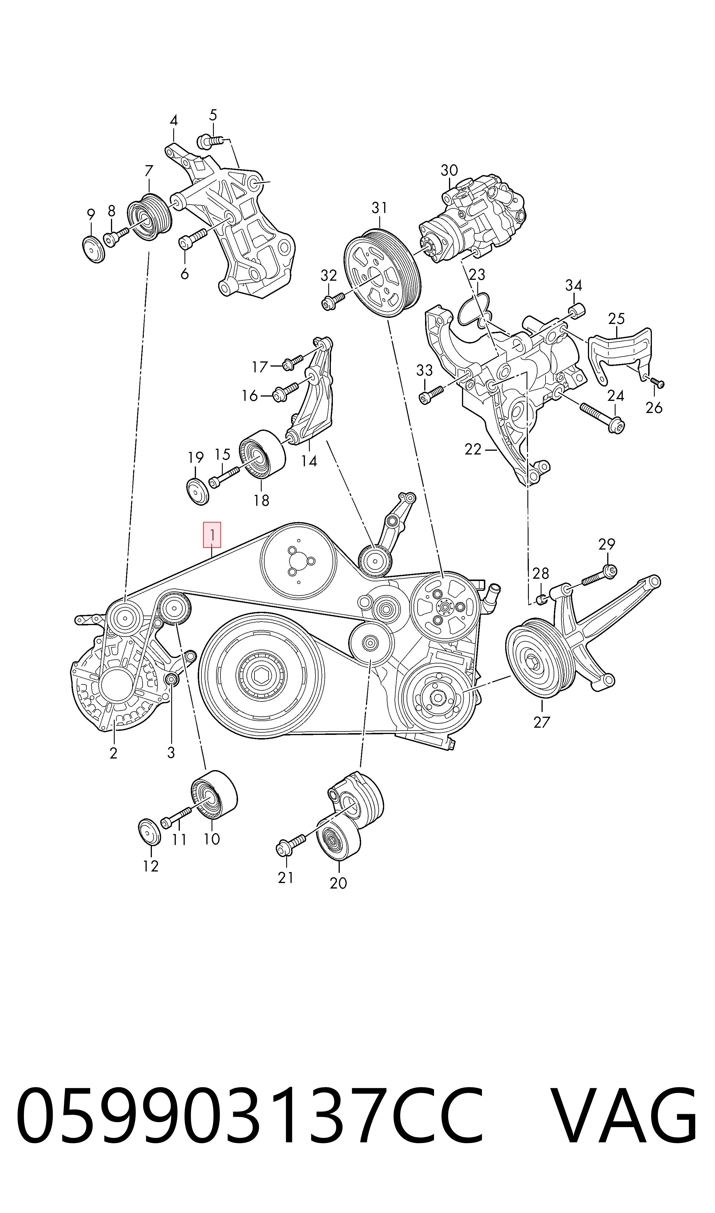 059903137CC VAG Pas napędowy mechanizmów