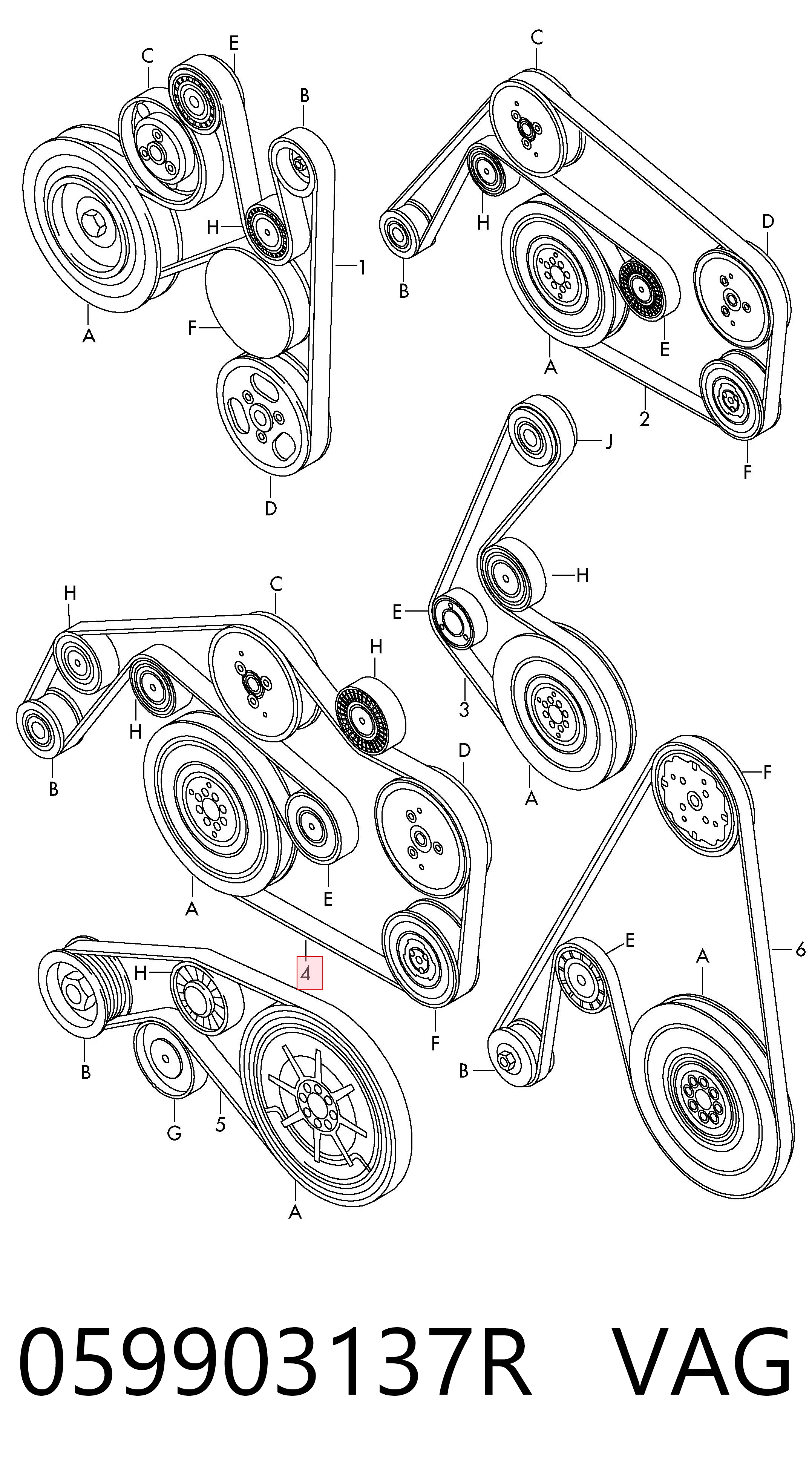 059903137R VAG Pas napędowy mechanizmów