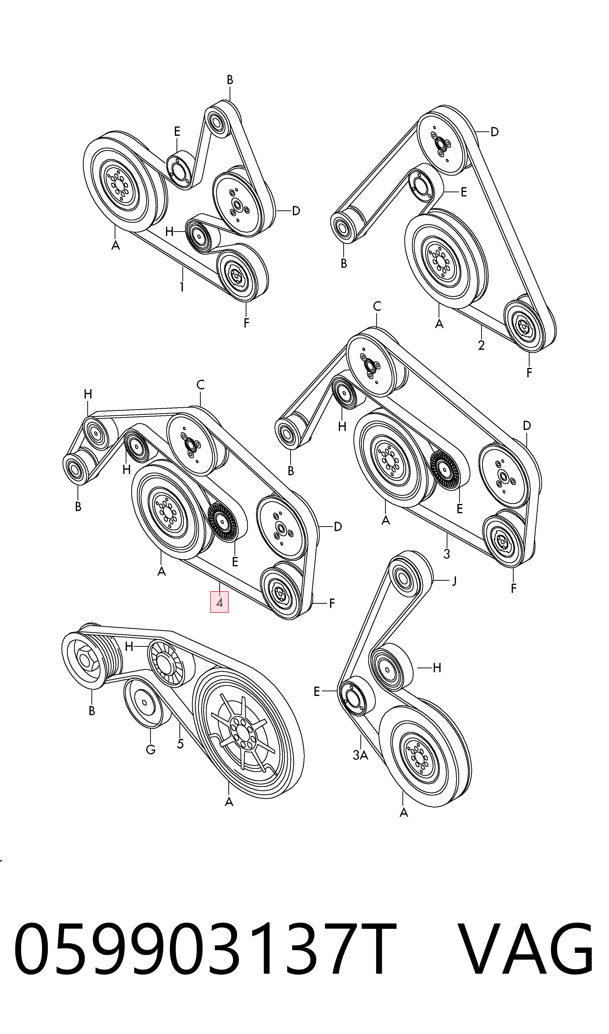 Pas napędowy mechanizmów VAG 059903137T cena, od 31,05 USD