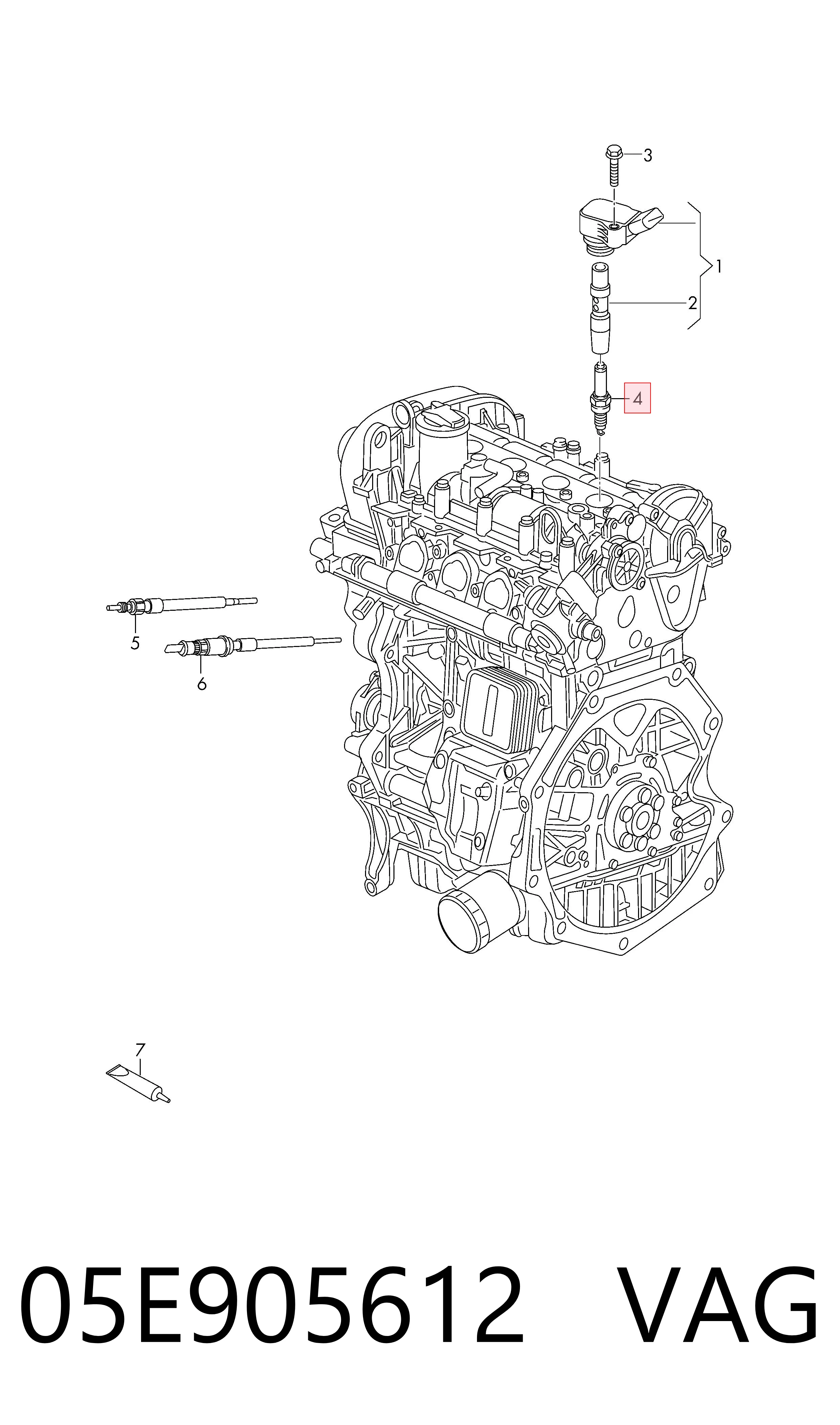 Świeca zapłonowa VAG 05E905612 cena, od 12,88 USD