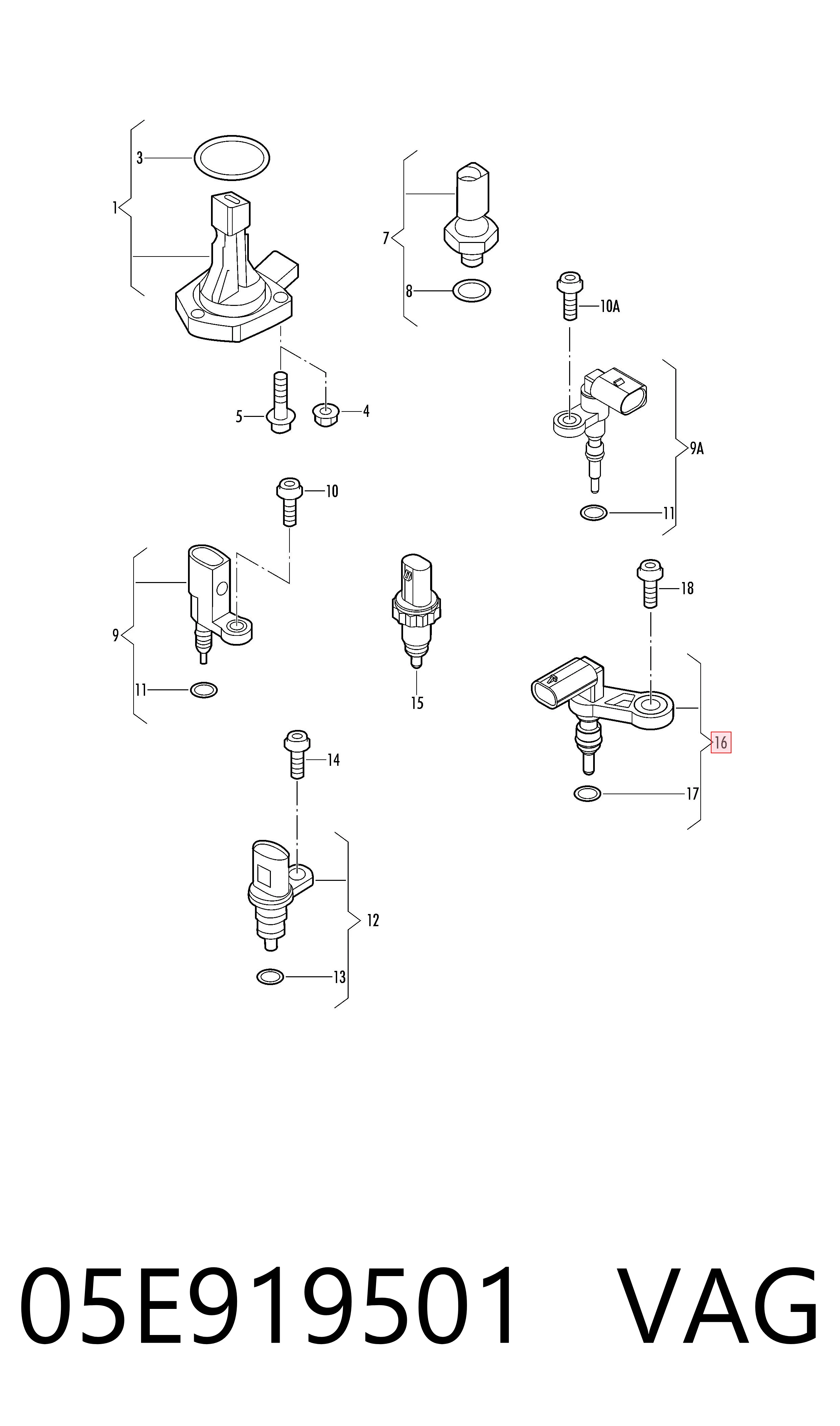 Czujnik temperatury płynu chłodzącego do Volkswagen Tiguan BW2, BJ2
