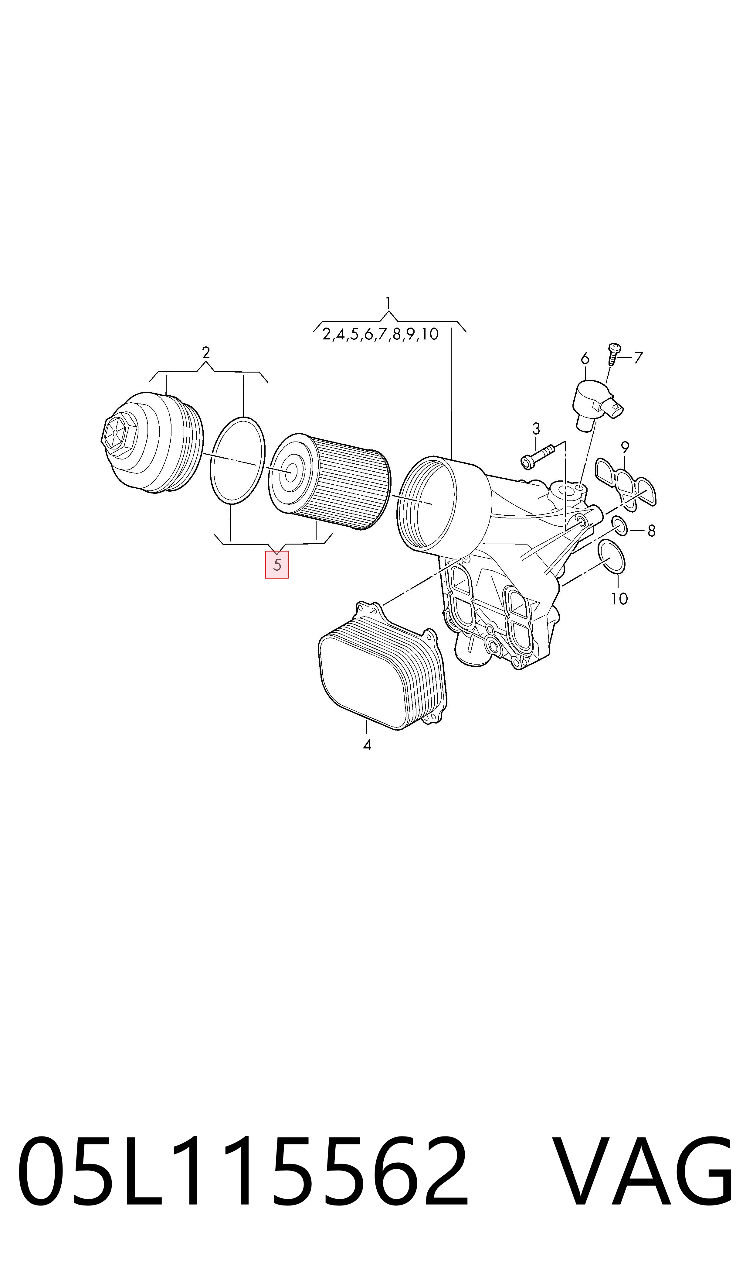 05L115562 VAG Filtr oleju