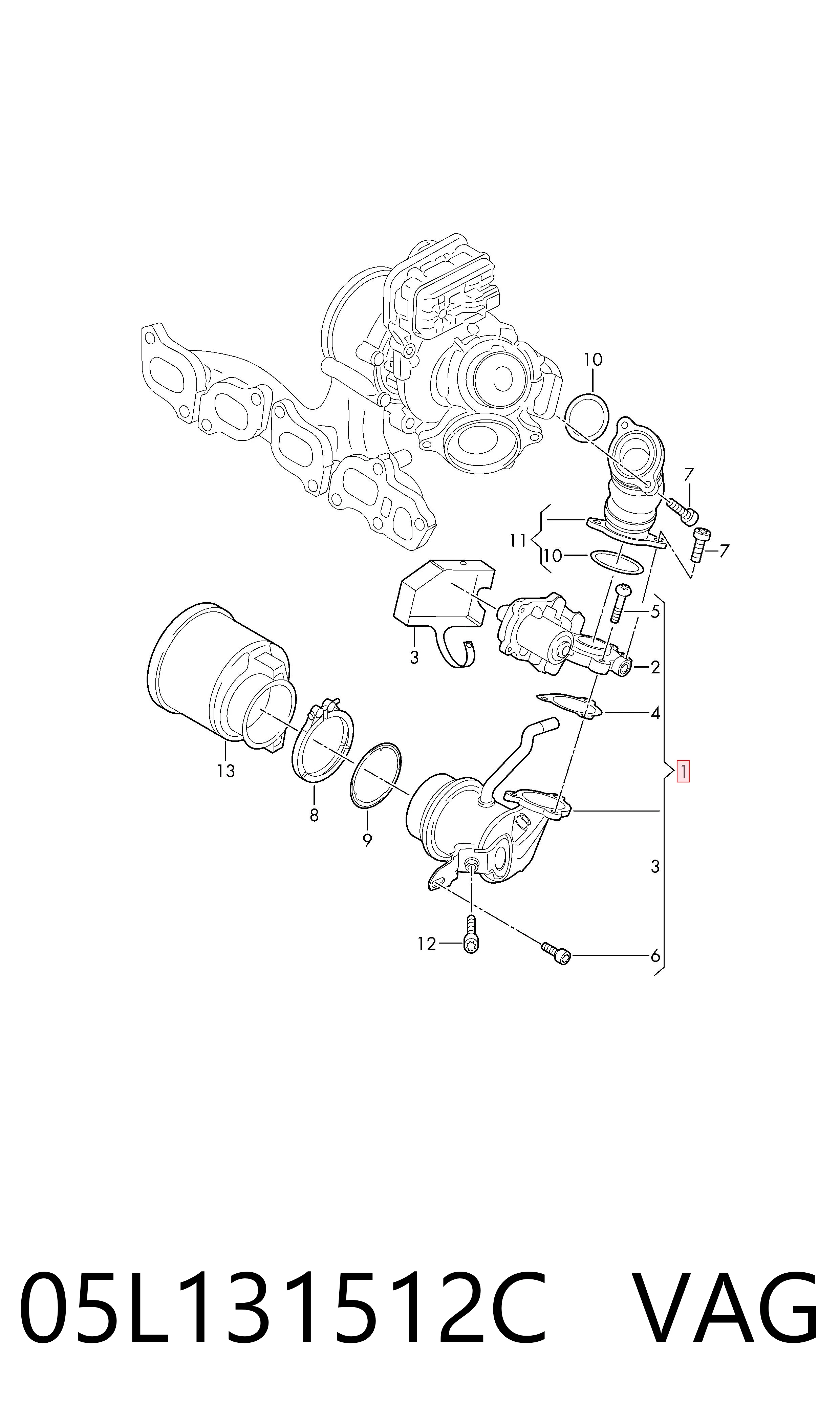 05L131512C VAG Chłodnica układu recyrkulacji spalin EGR