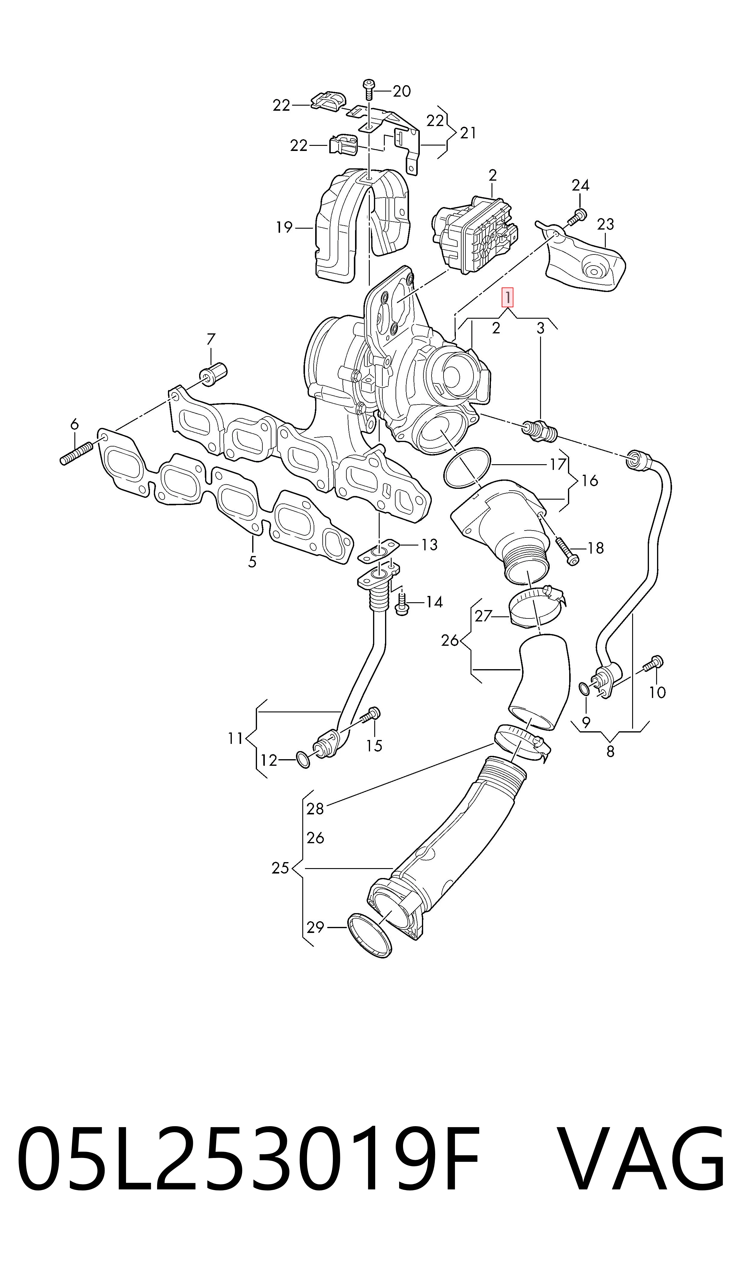 05L253019F VAG Turbina
