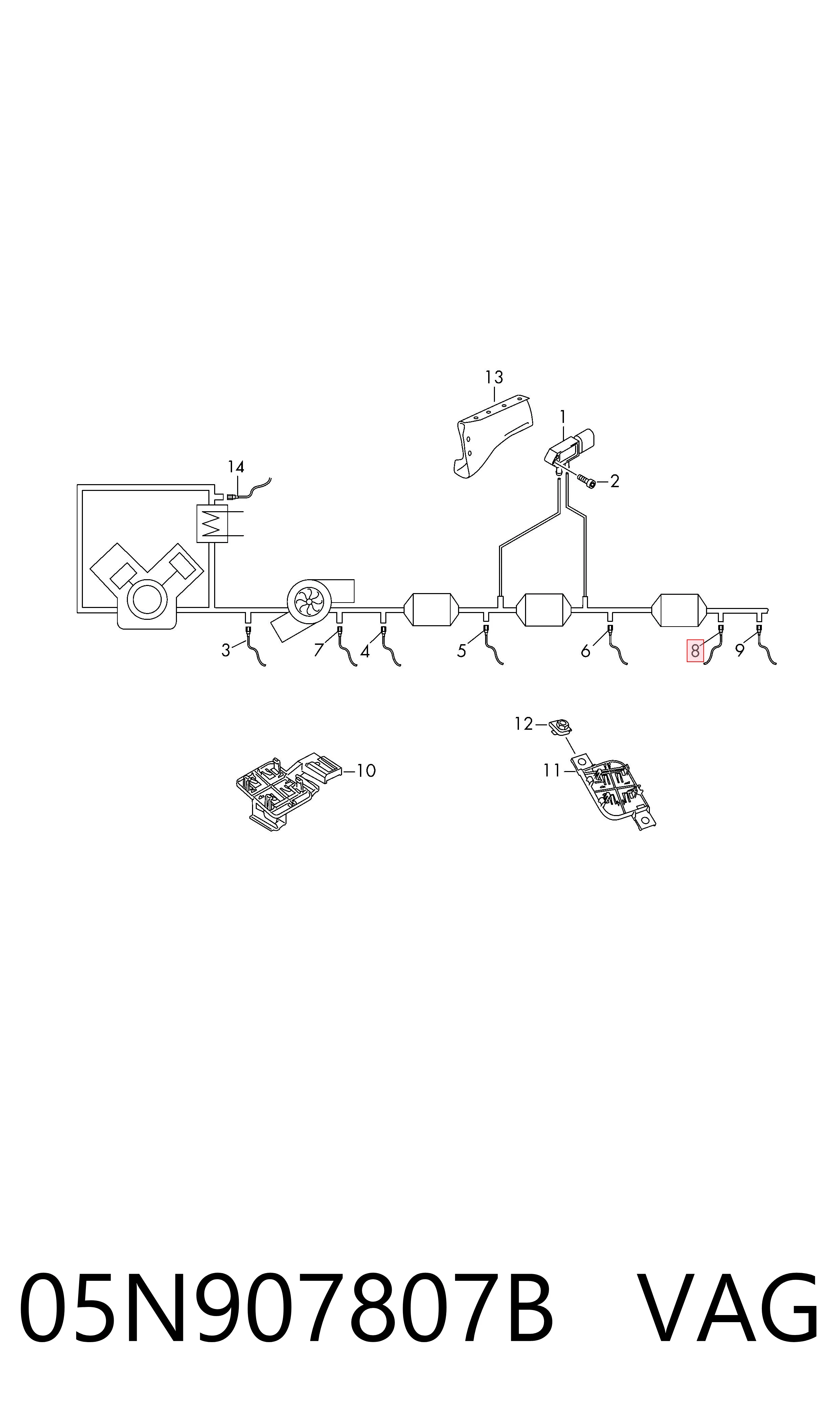 Czujnik tlenków azotu NOX VAG 05N907807B cena, od 178,77 USD