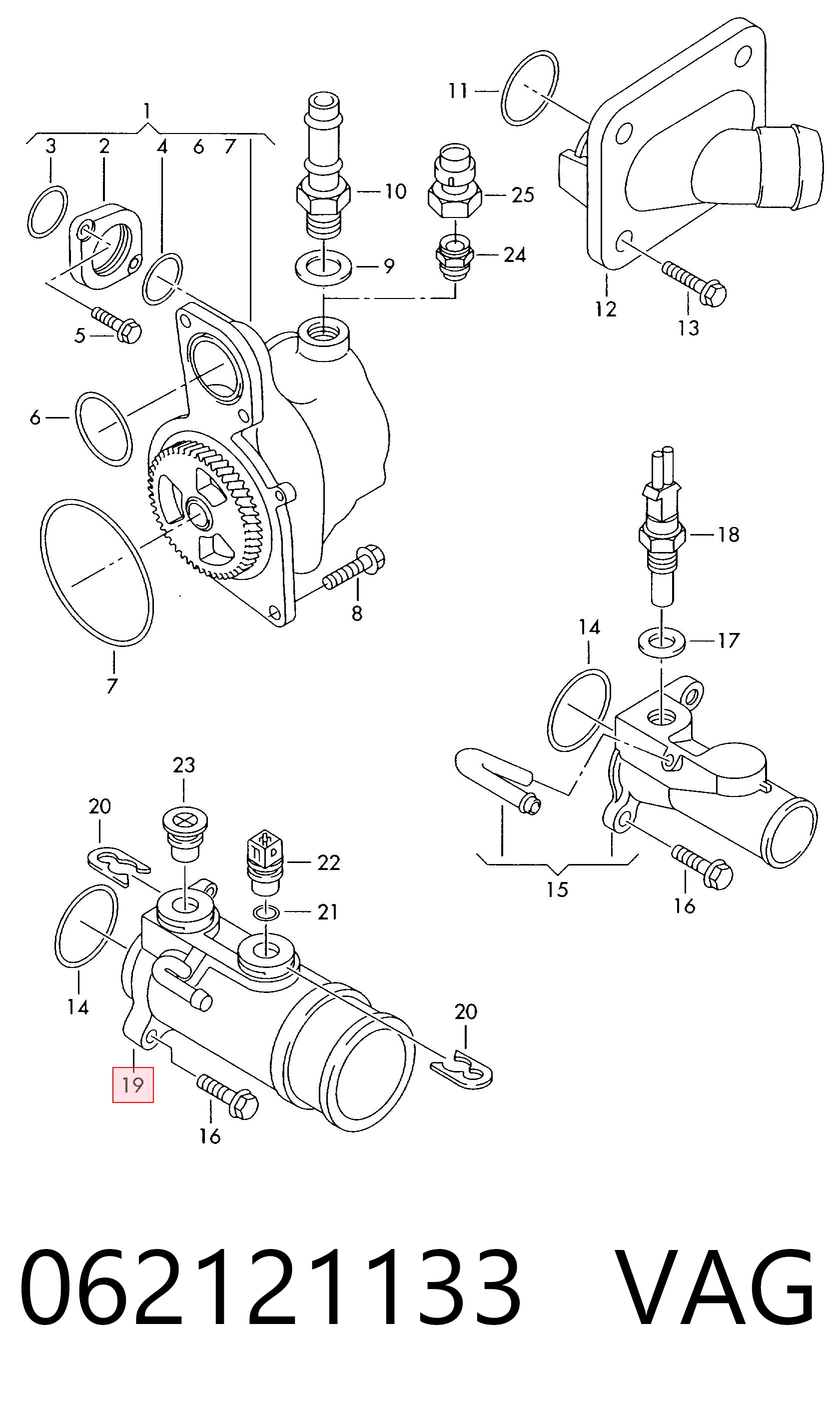 Kupić Obudowa termostatu Volkswagen LT II 2DA, 2DD, 2DH w dobrej cenie