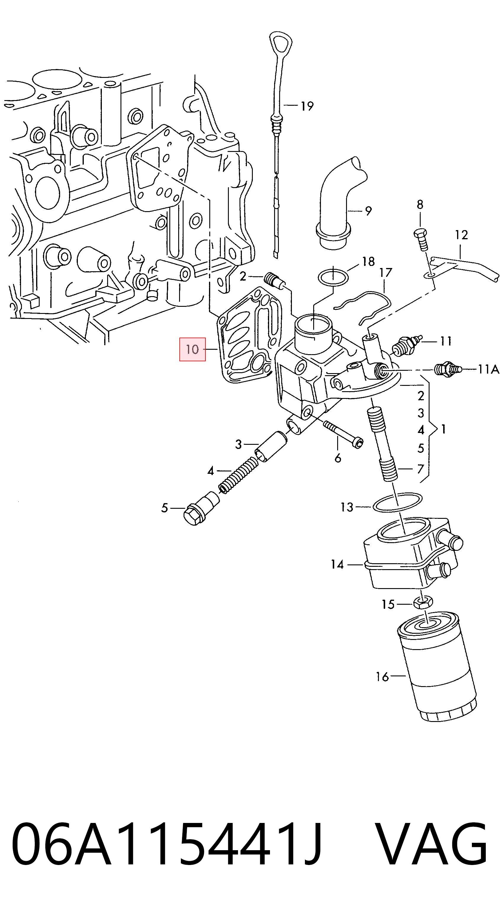 06A115441J VAG Uszczelka adaptera filtra oleju