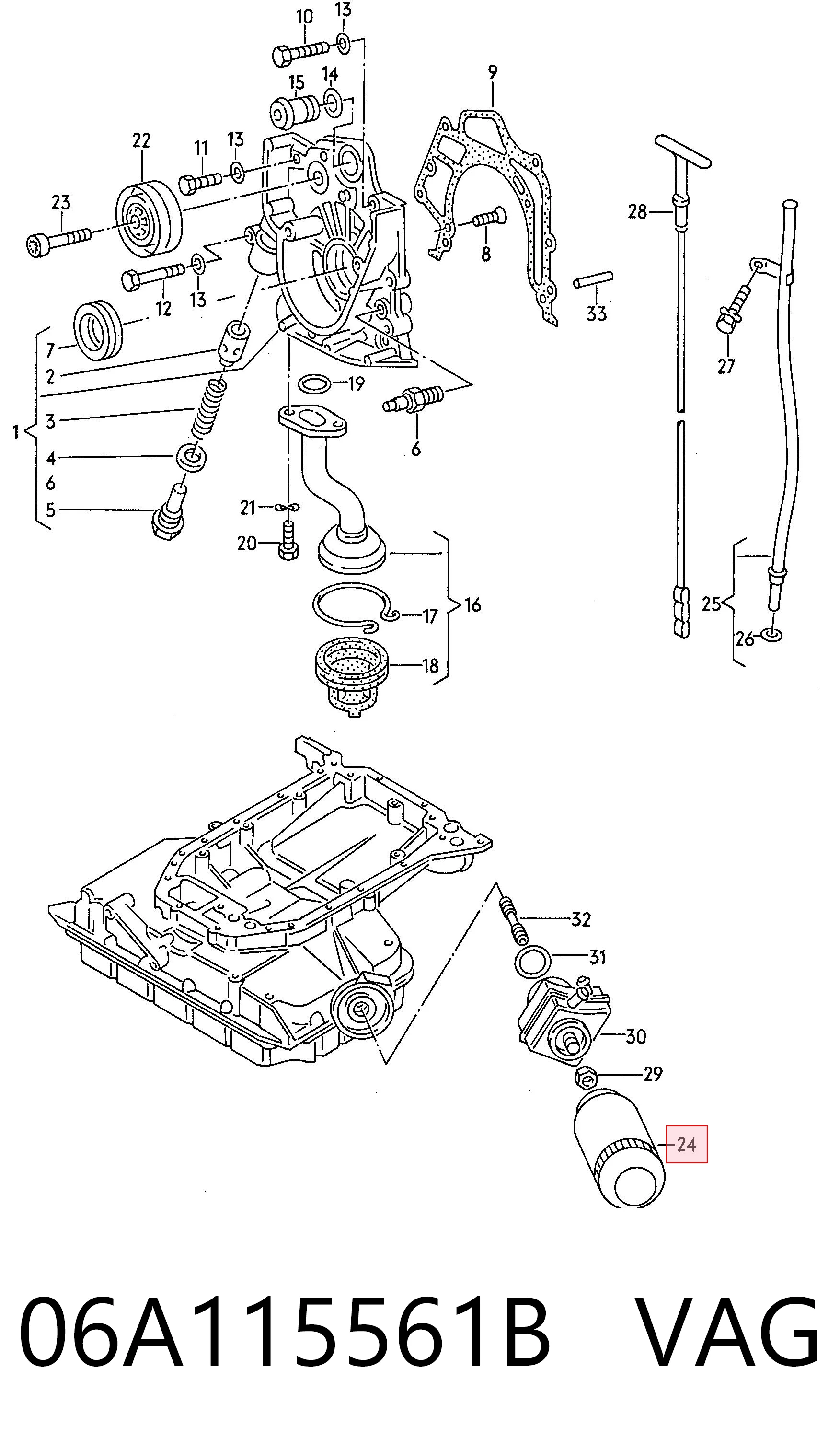 06A115561B VAG Filtr oleju