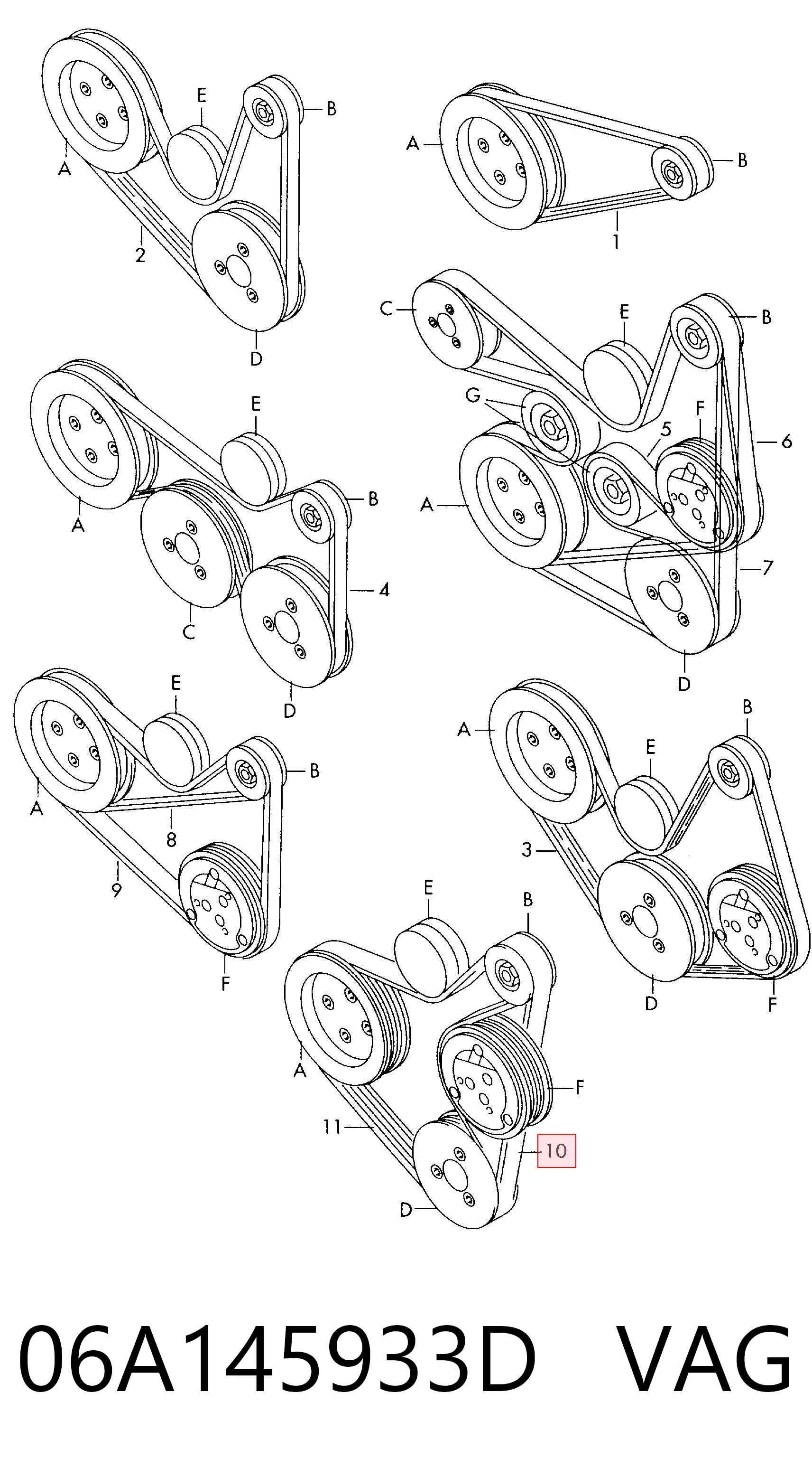 06A145933D VAG Pas napędowy mechanizmów