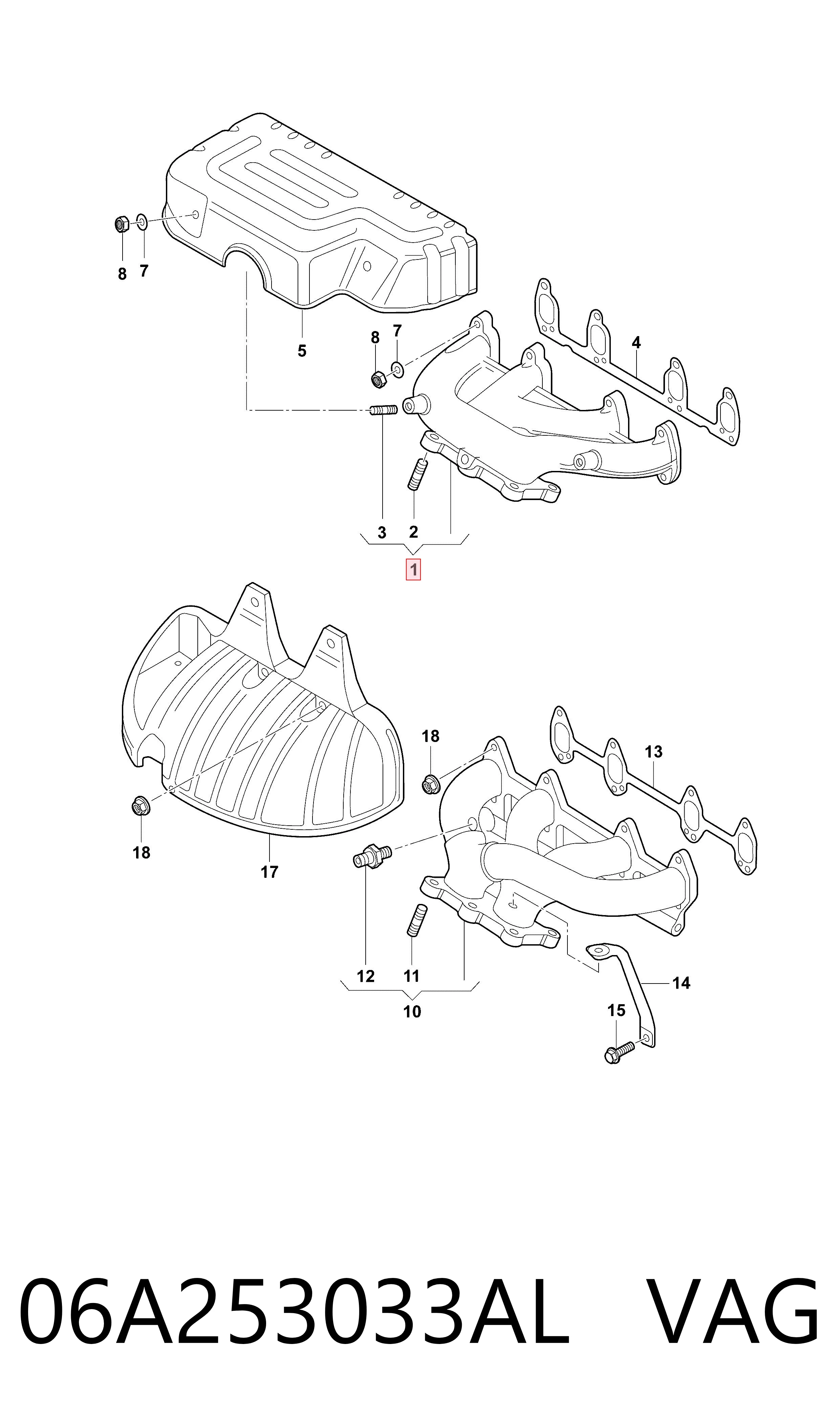 06A253033AL VAG Kolektor wydechowy