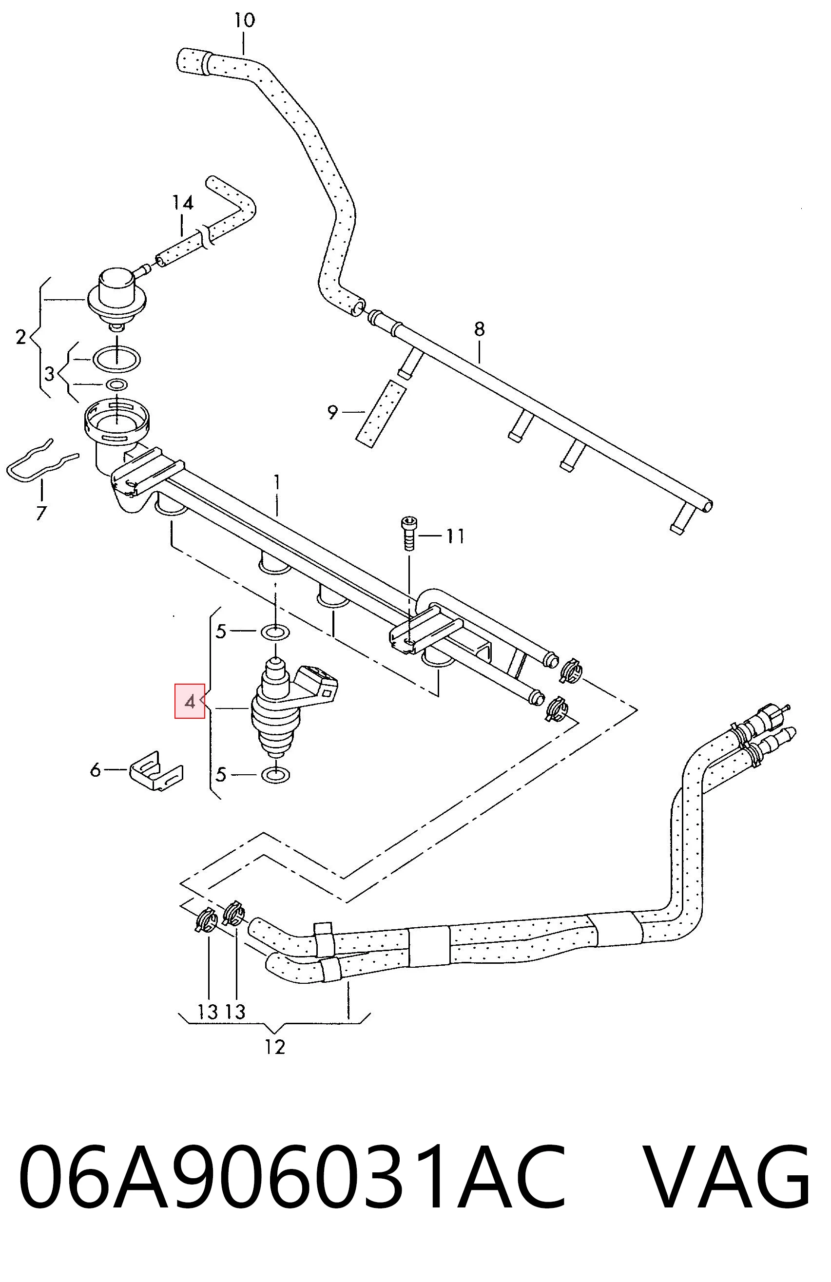 06A906031AC VAG Wtryskiwacz paliwa