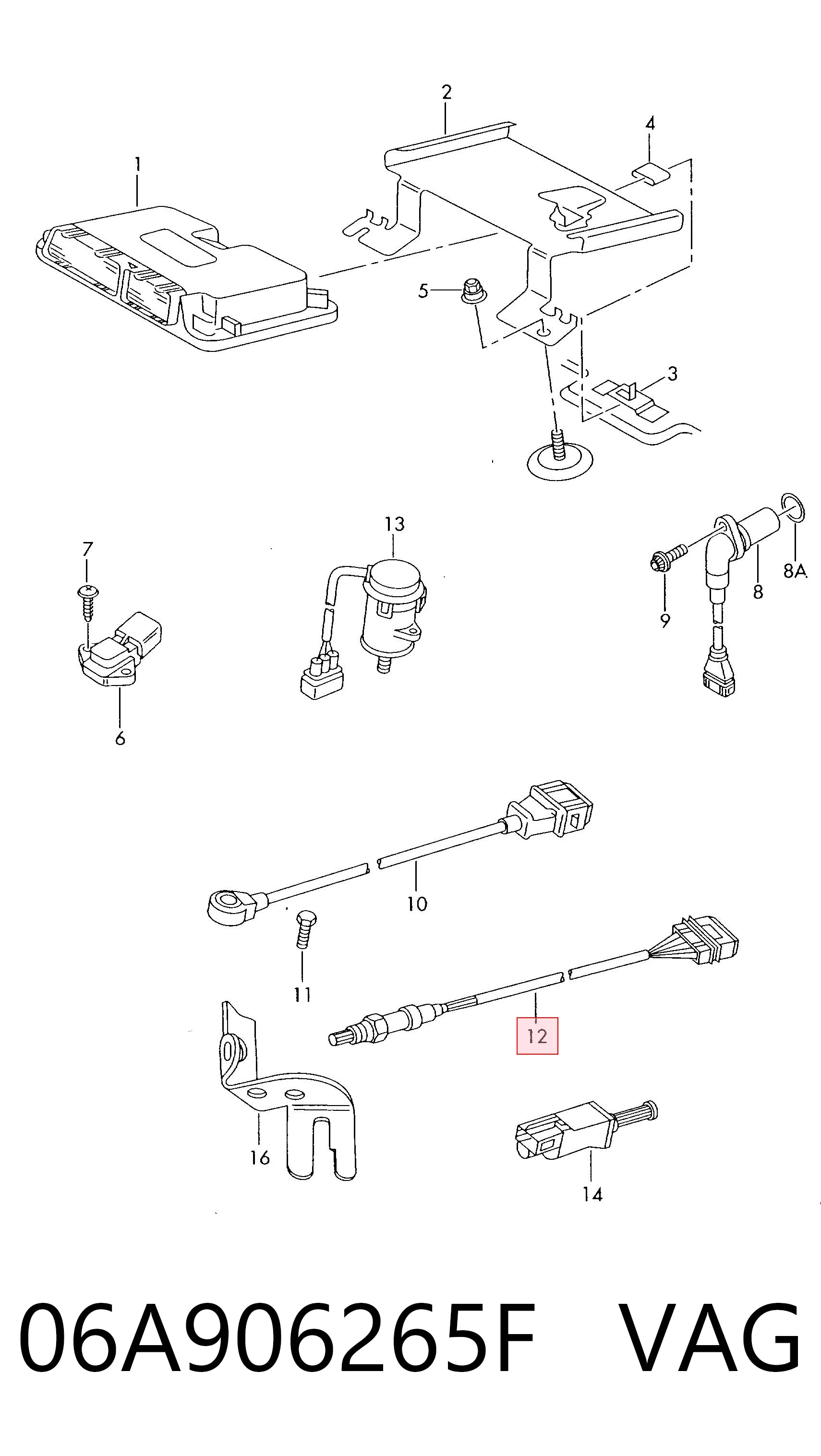 06A906265F VAG Sonda lambda, czujnik tlenu