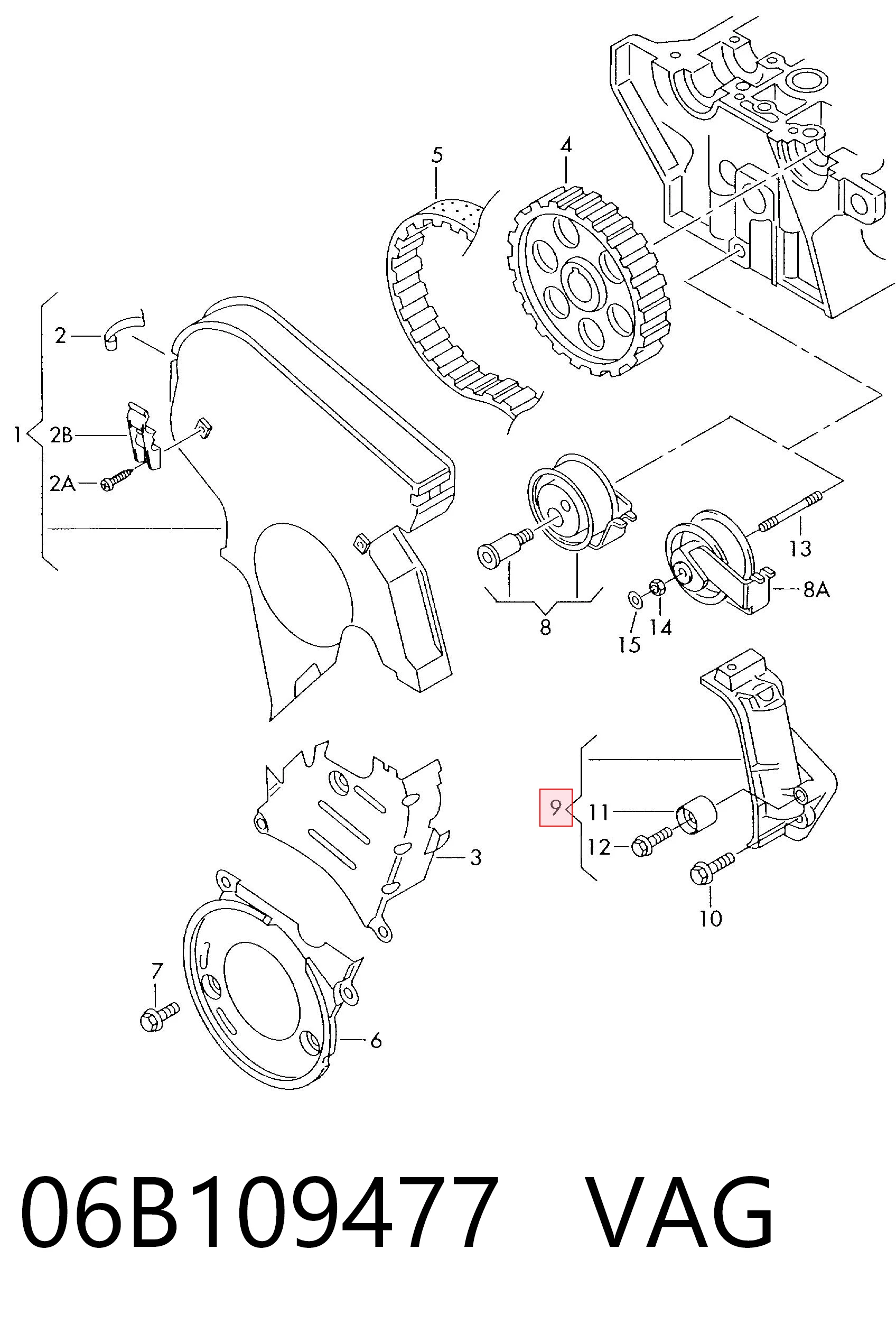 Napinacz paska rozrządu VAG 06B109477 cena, od 41,95 USD