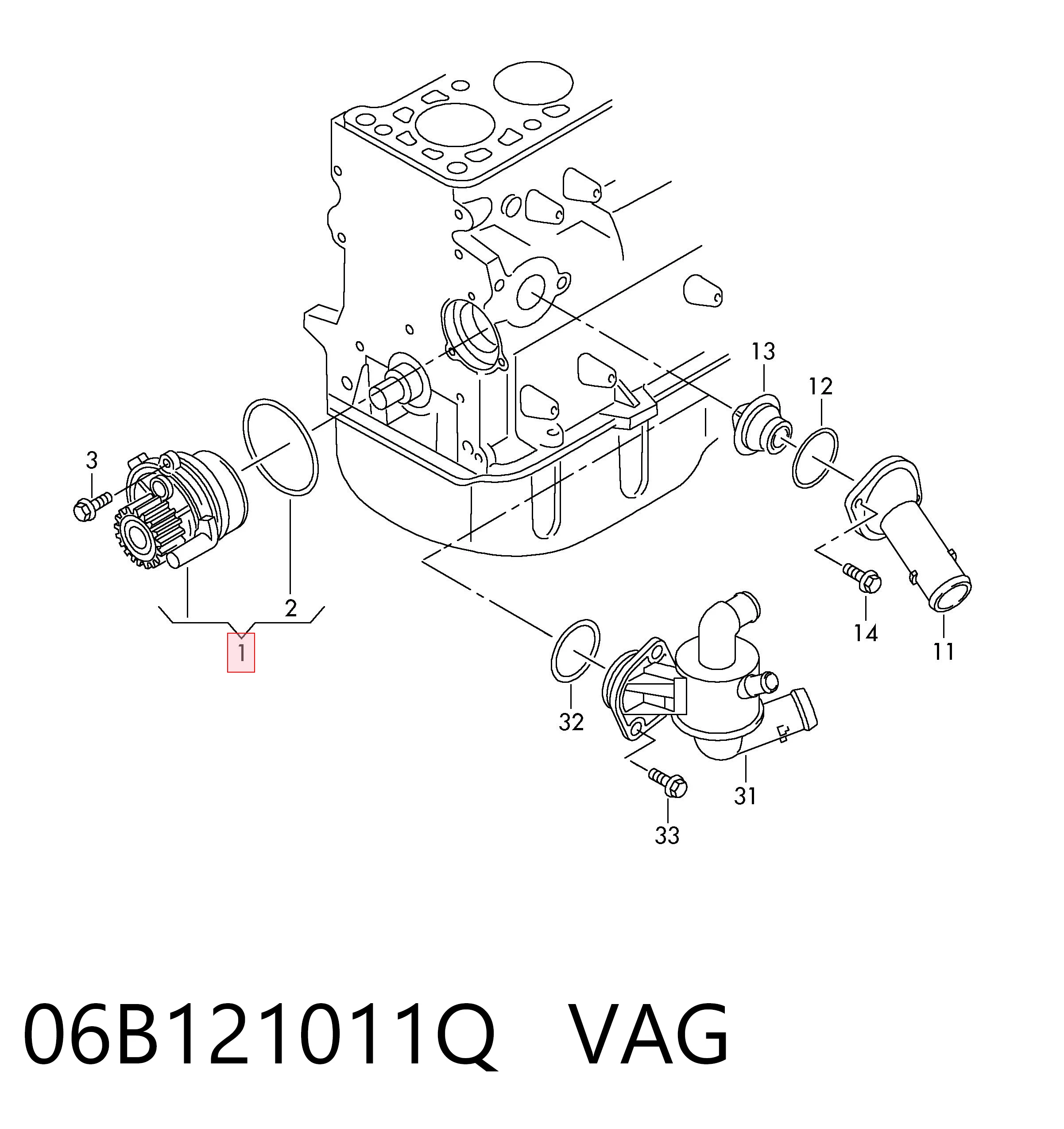 Pompa chłodząca wodna VAG 06B121011Q