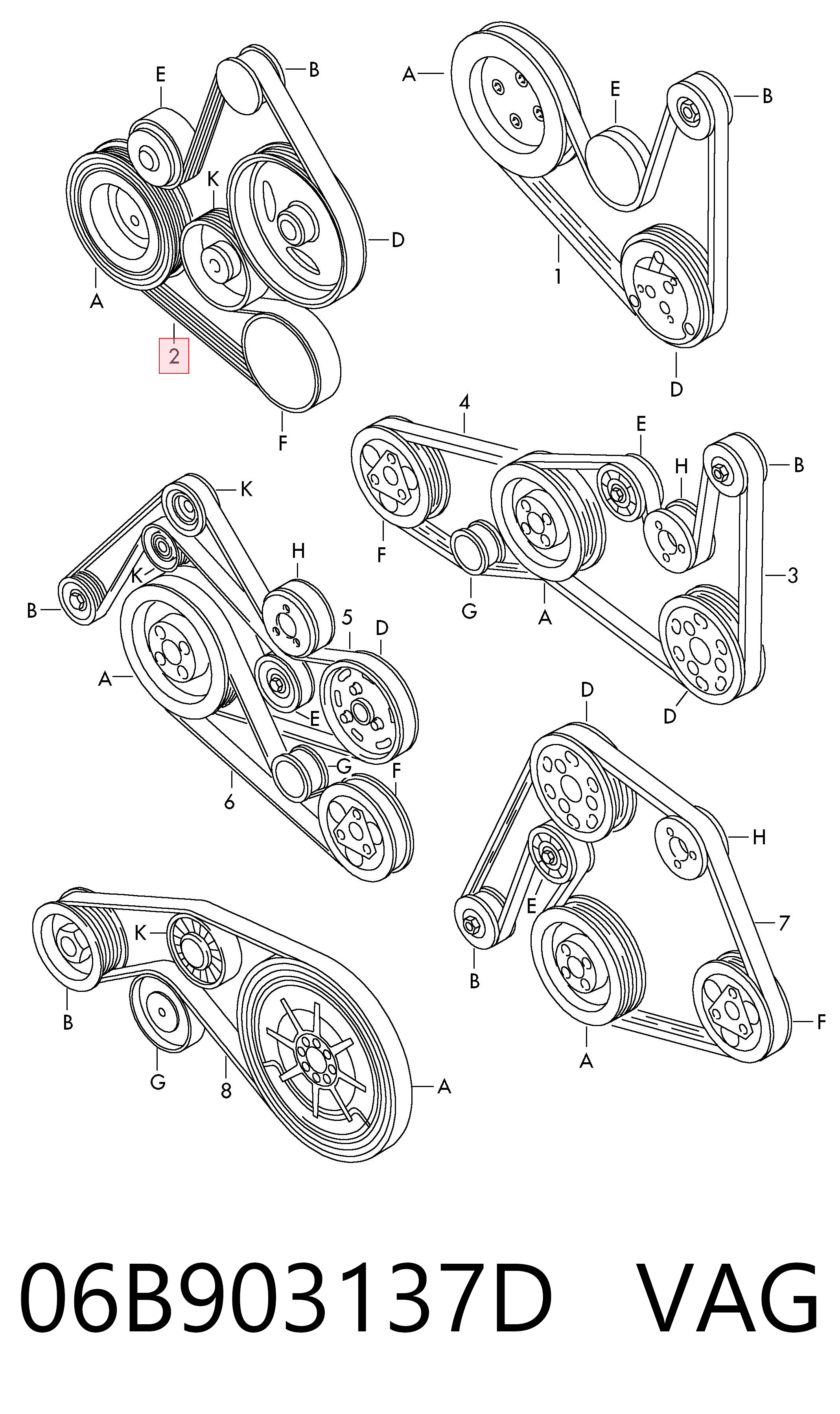06B903137D VAG Pas napędowy mechanizmów
