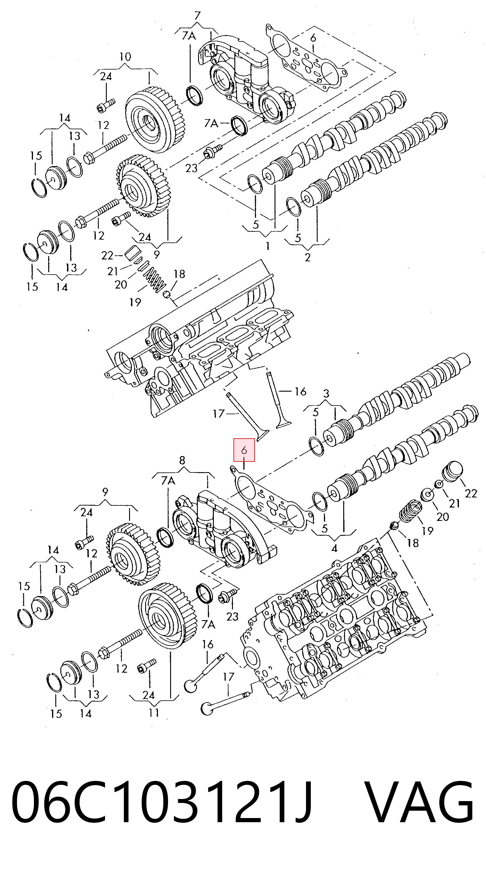 06C103121J VAG Uszczelka regulatora faz rozrządu