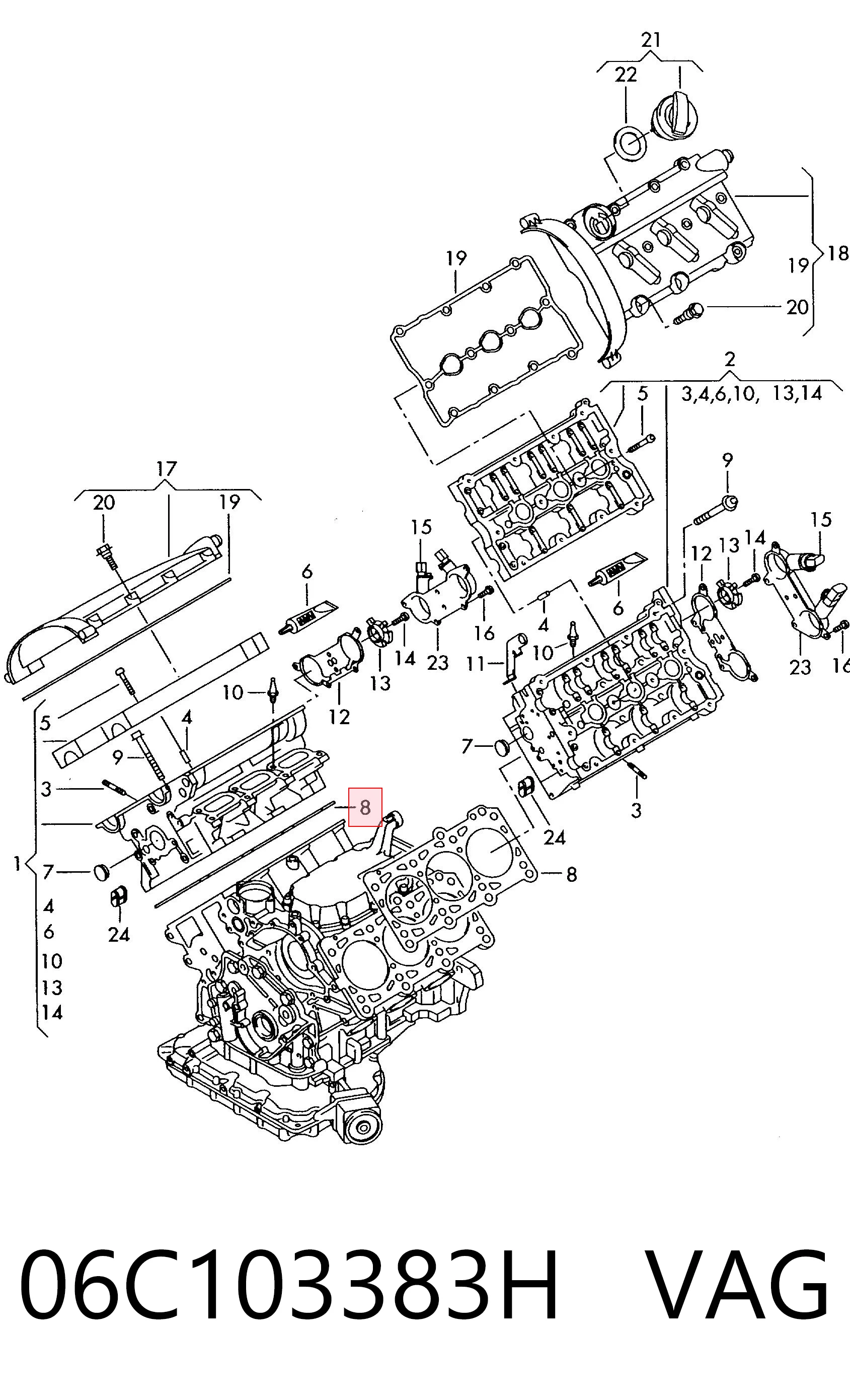 06C103383H VAG Uszczelka głowicy cylindrów