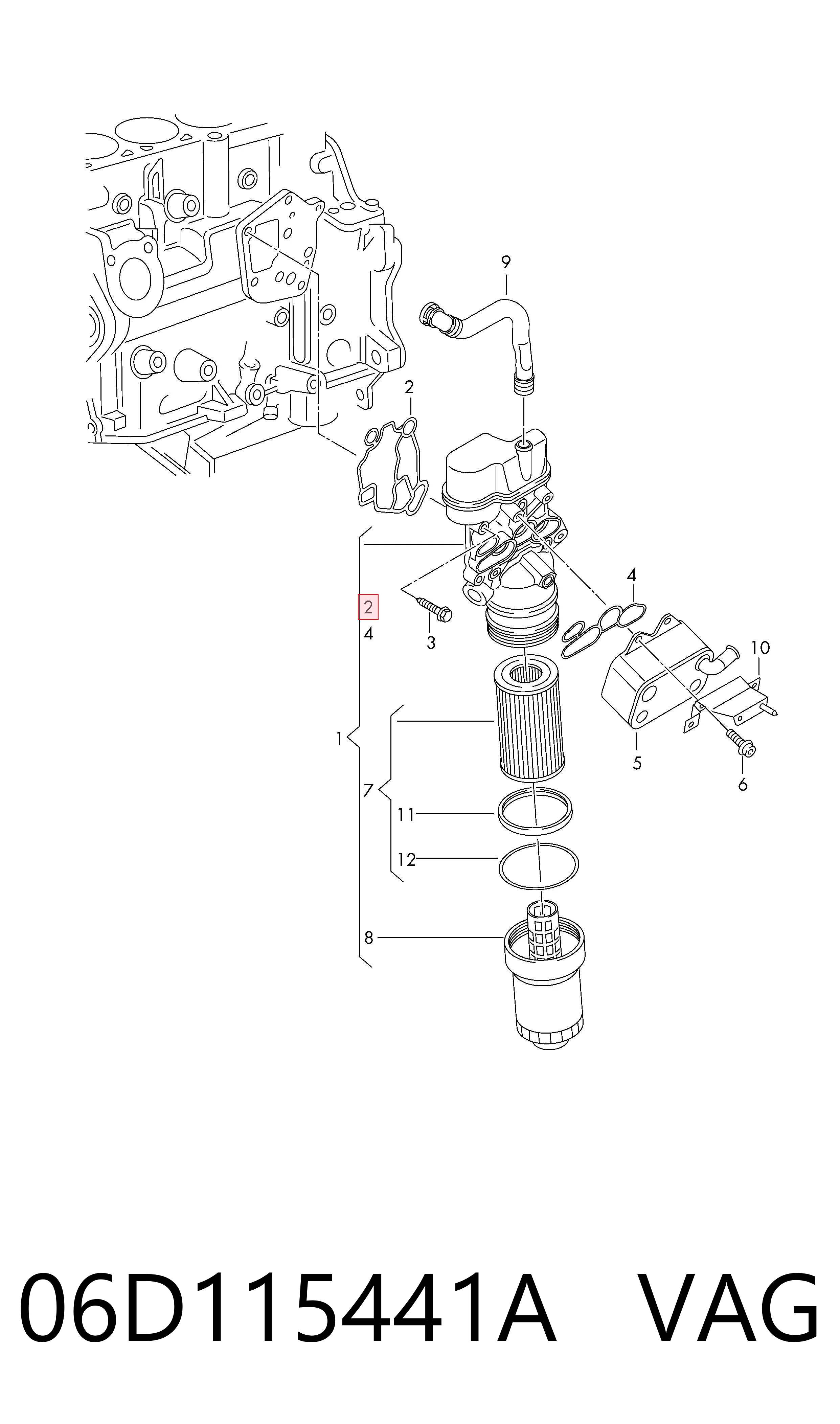 Uszczelka adaptera filtra oleju VAG 06D115441A cena, od 9,07 USD