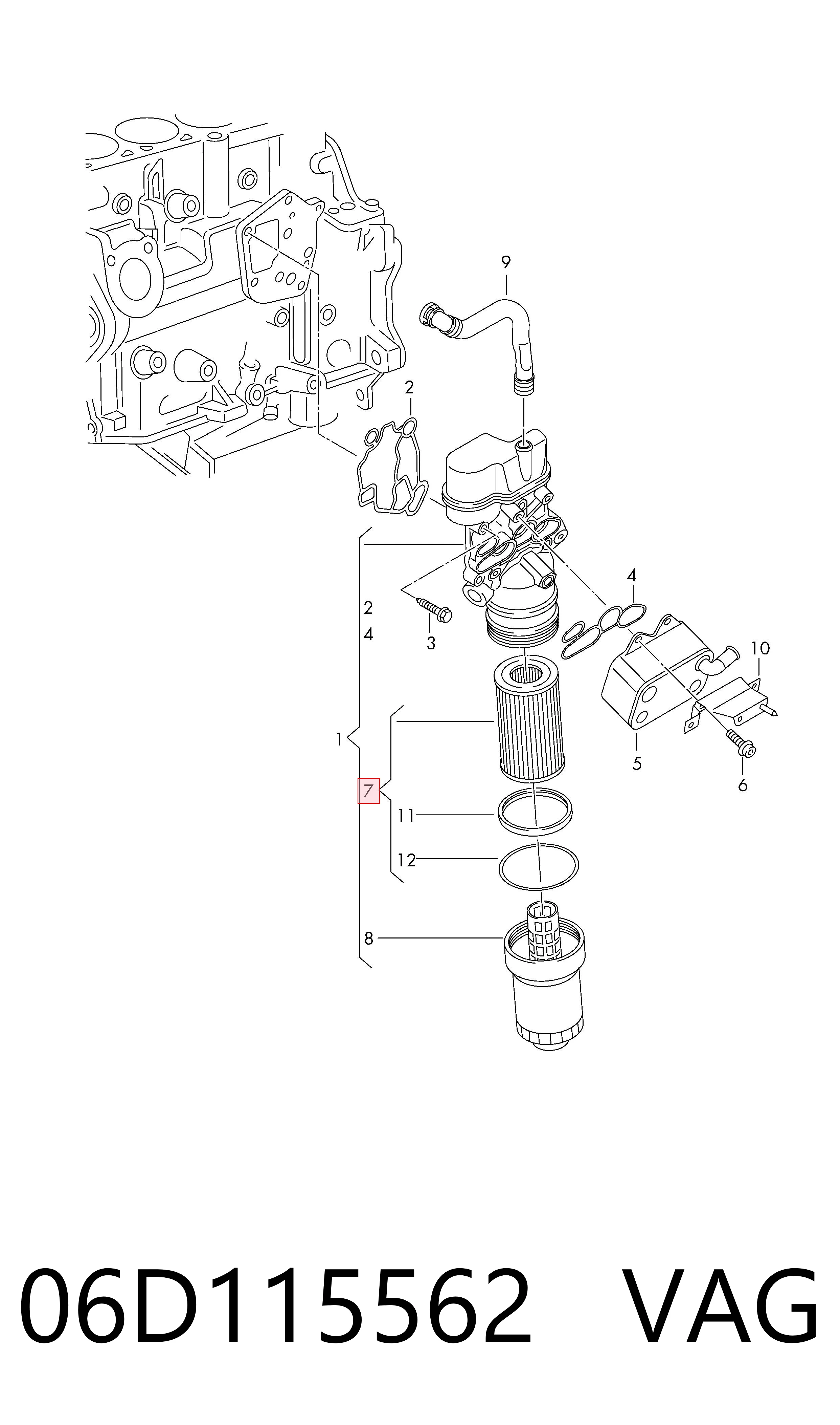 06D115562 VAG Filtr oleju