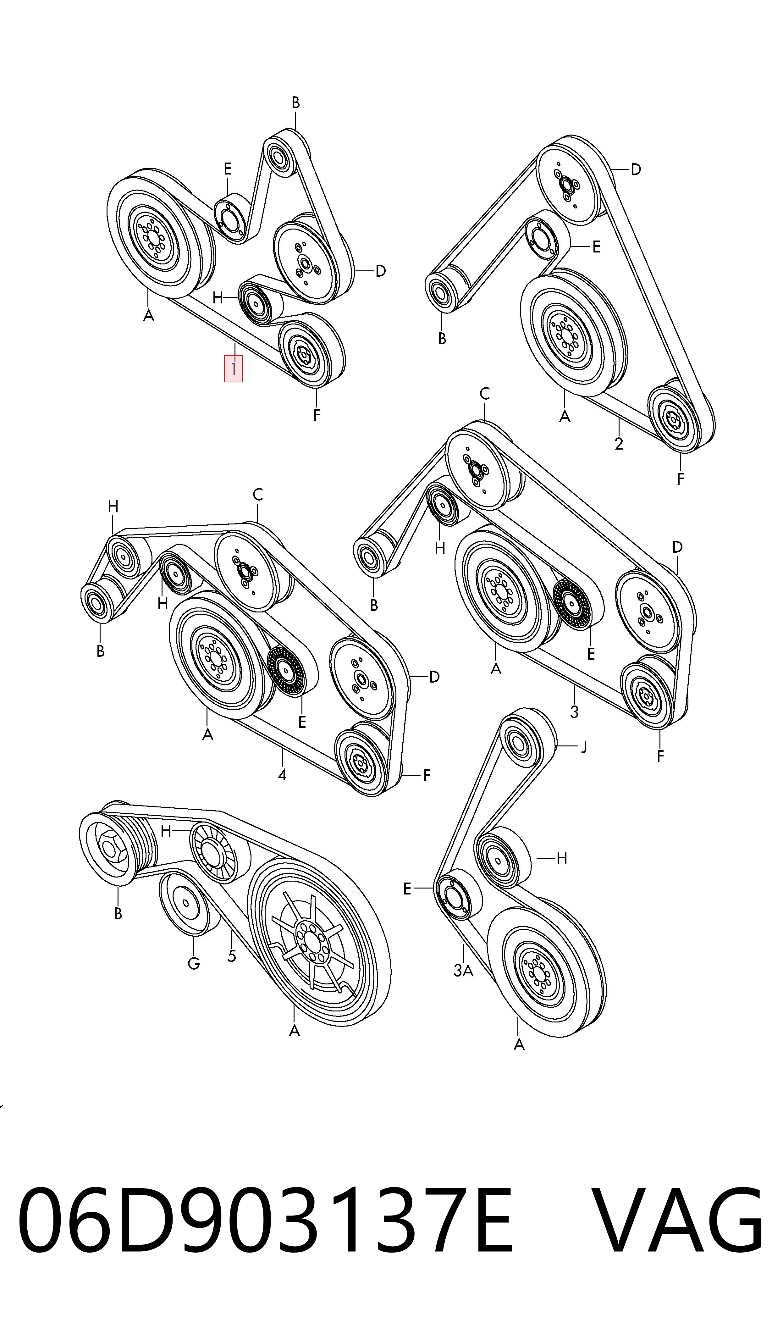 06D903137E VAG Pas napędowy mechanizmów