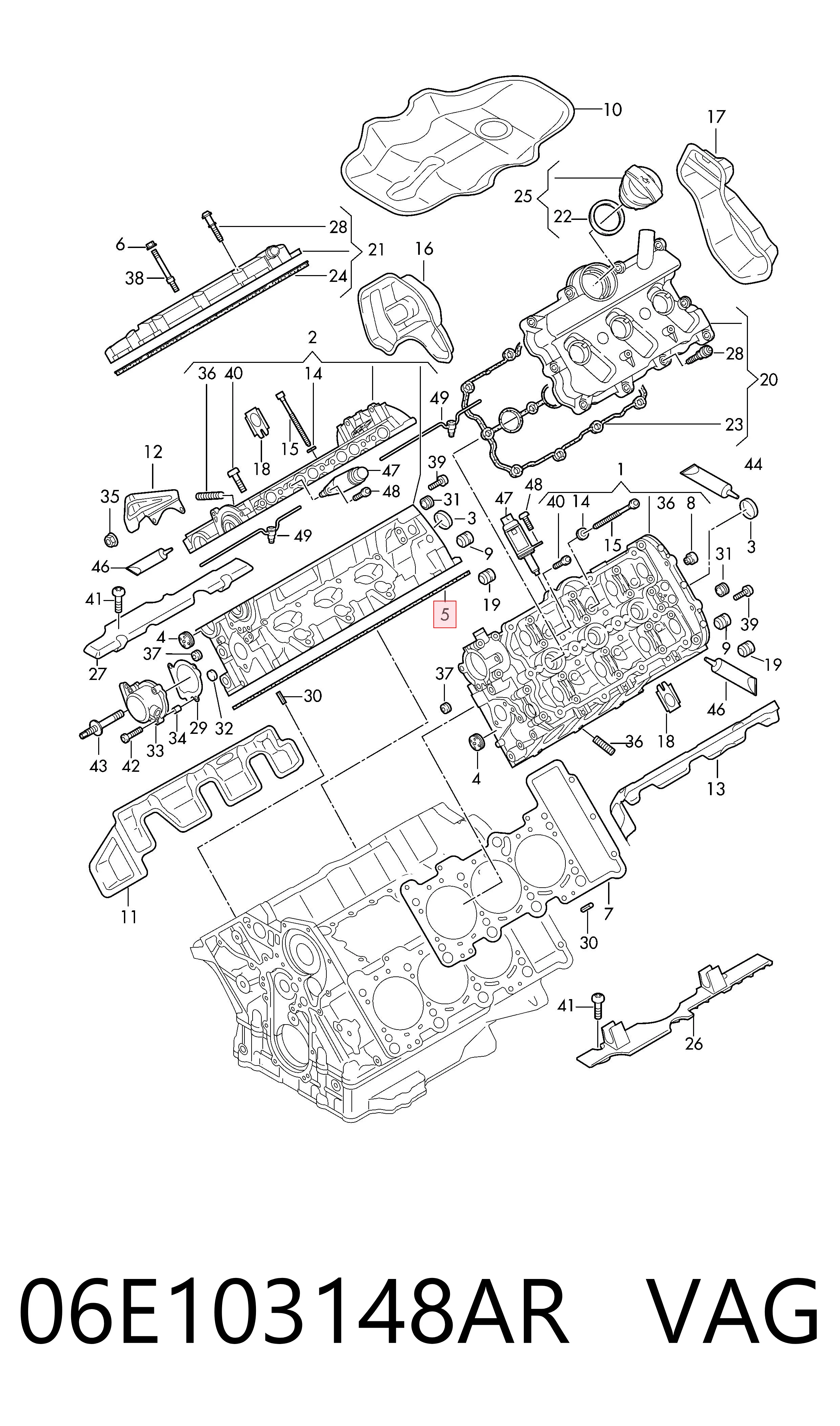 06E103148AR VAG Uszczelka głowicy cylindrów