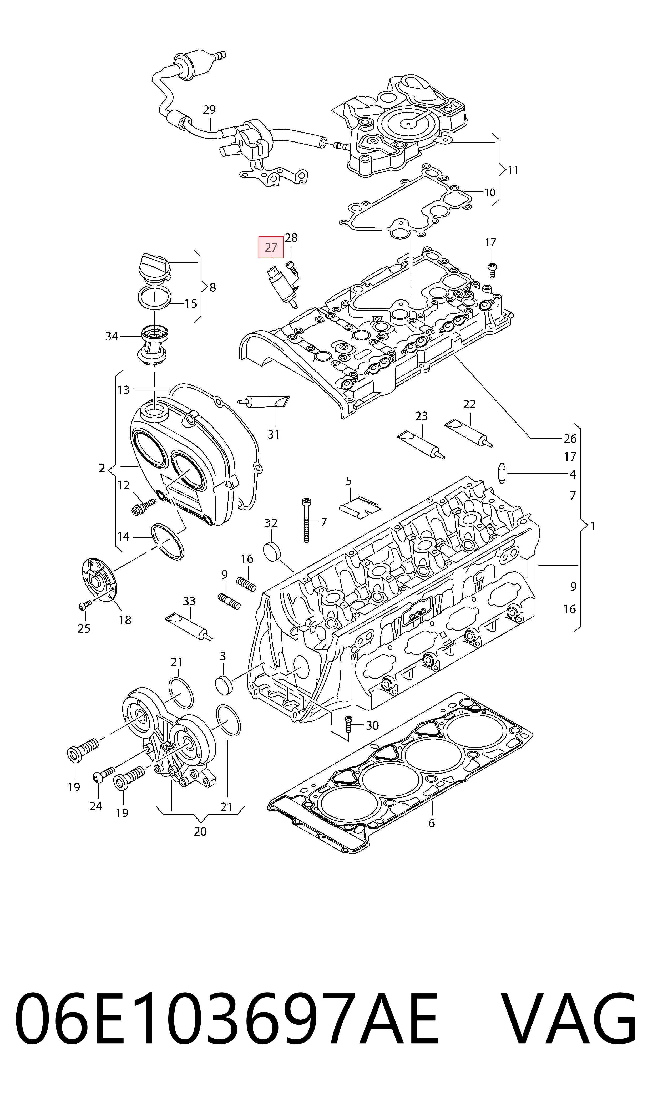 Do koszyka 06E103697AE VAG Regulator faz rozrządu