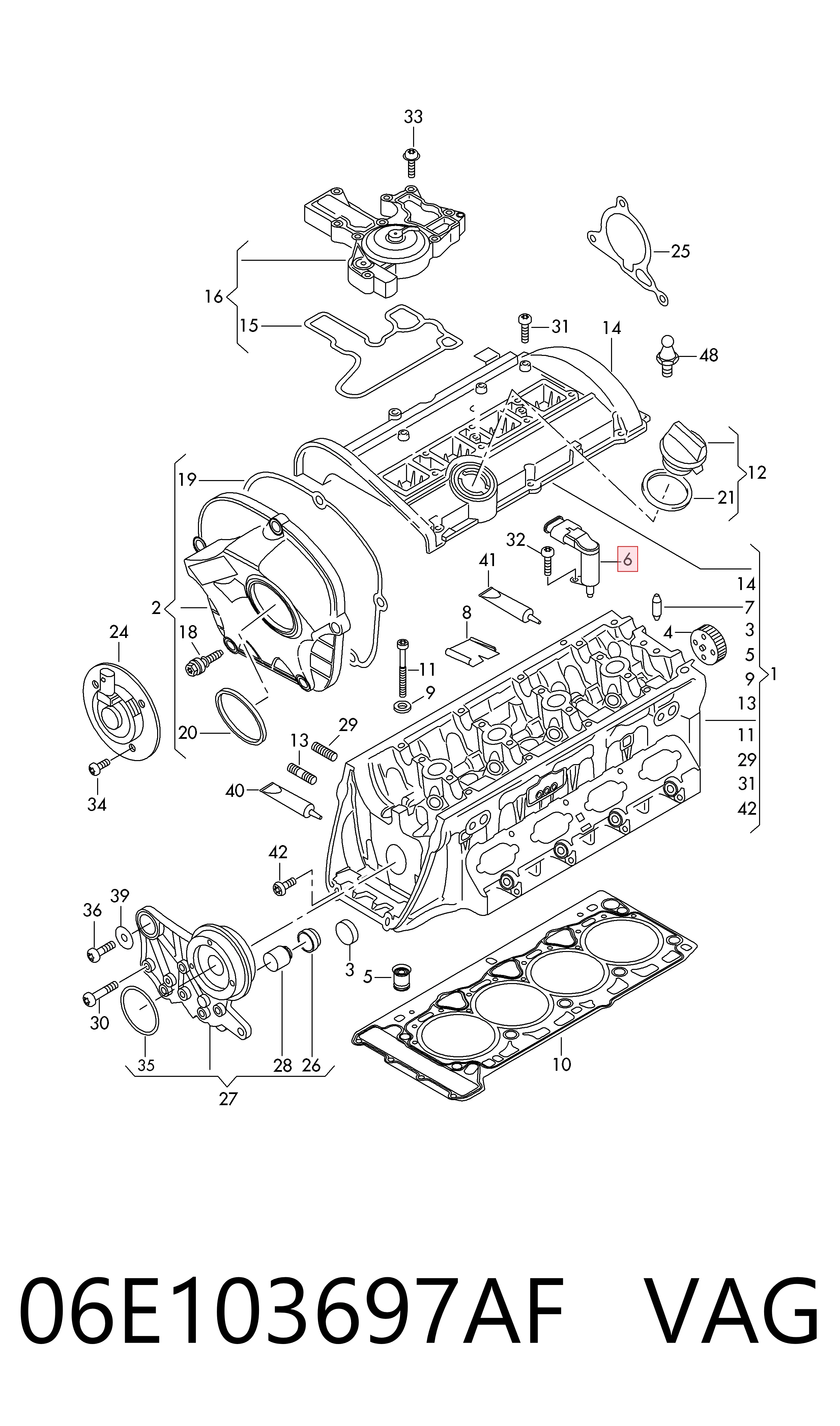 Regulator faz rozrządu VAG 06E103697AF cena, od 39,54 USD