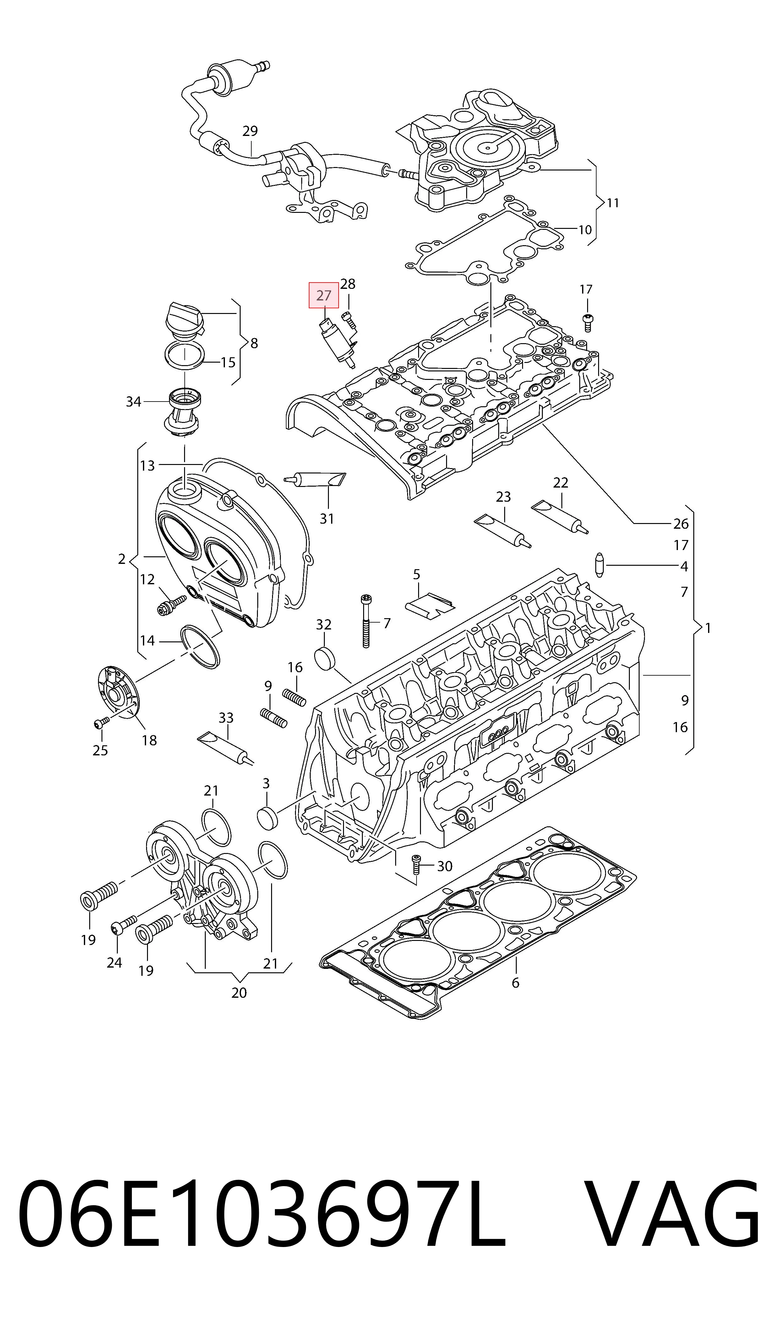 06E103697L VAG Regulator faz rozrządu