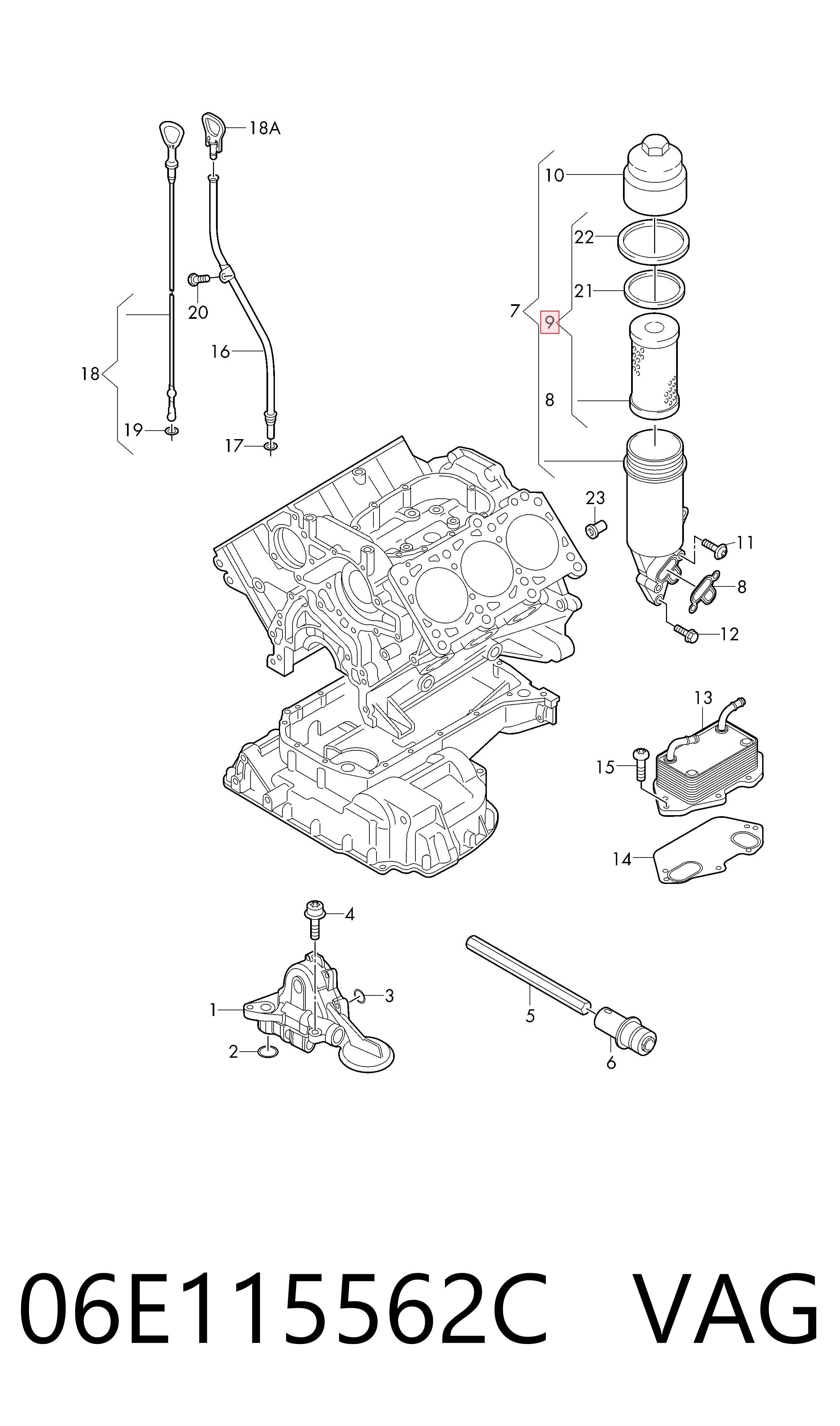 06E115562C VAG Filtr oleju