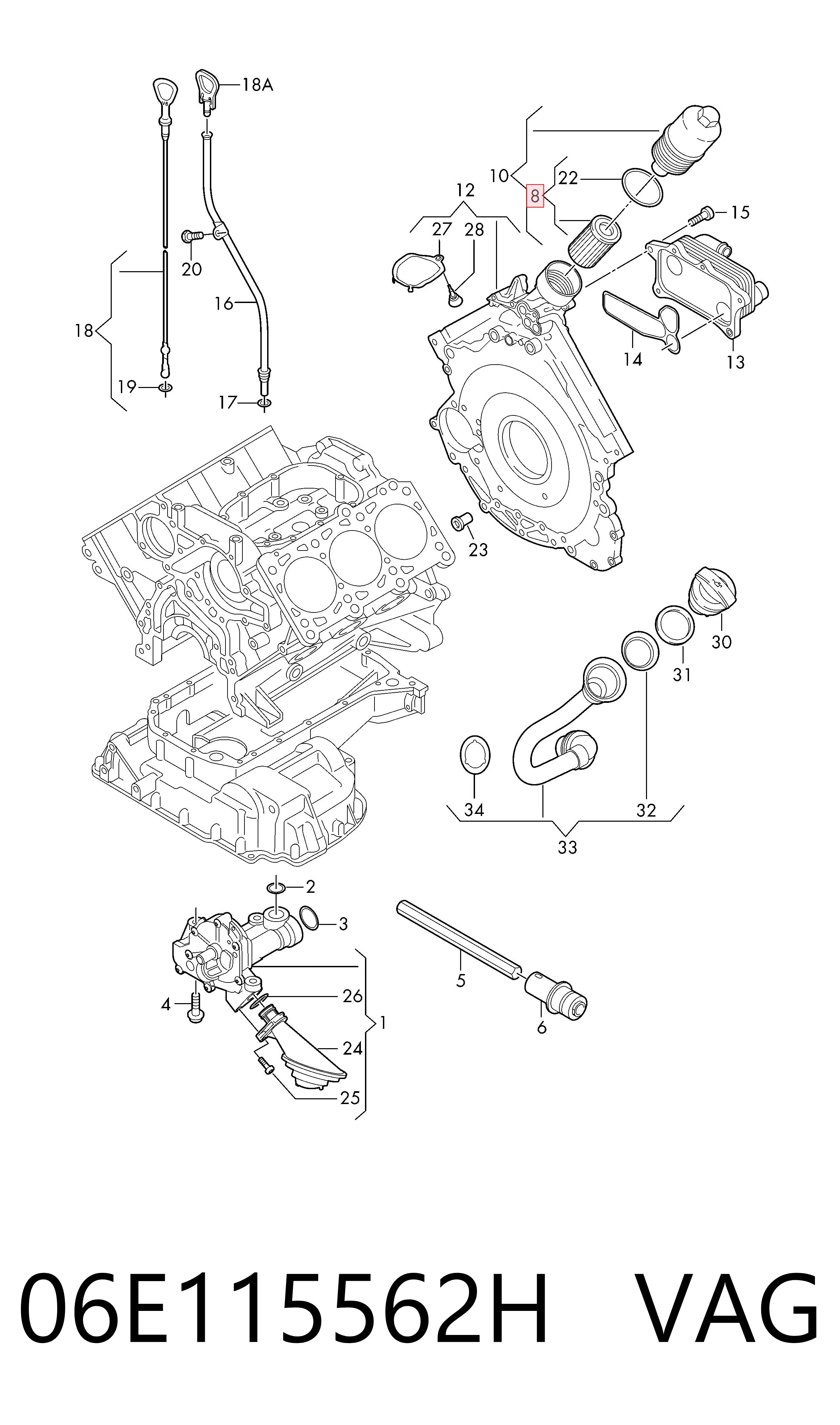 06E115562H VAG Filtr oleju