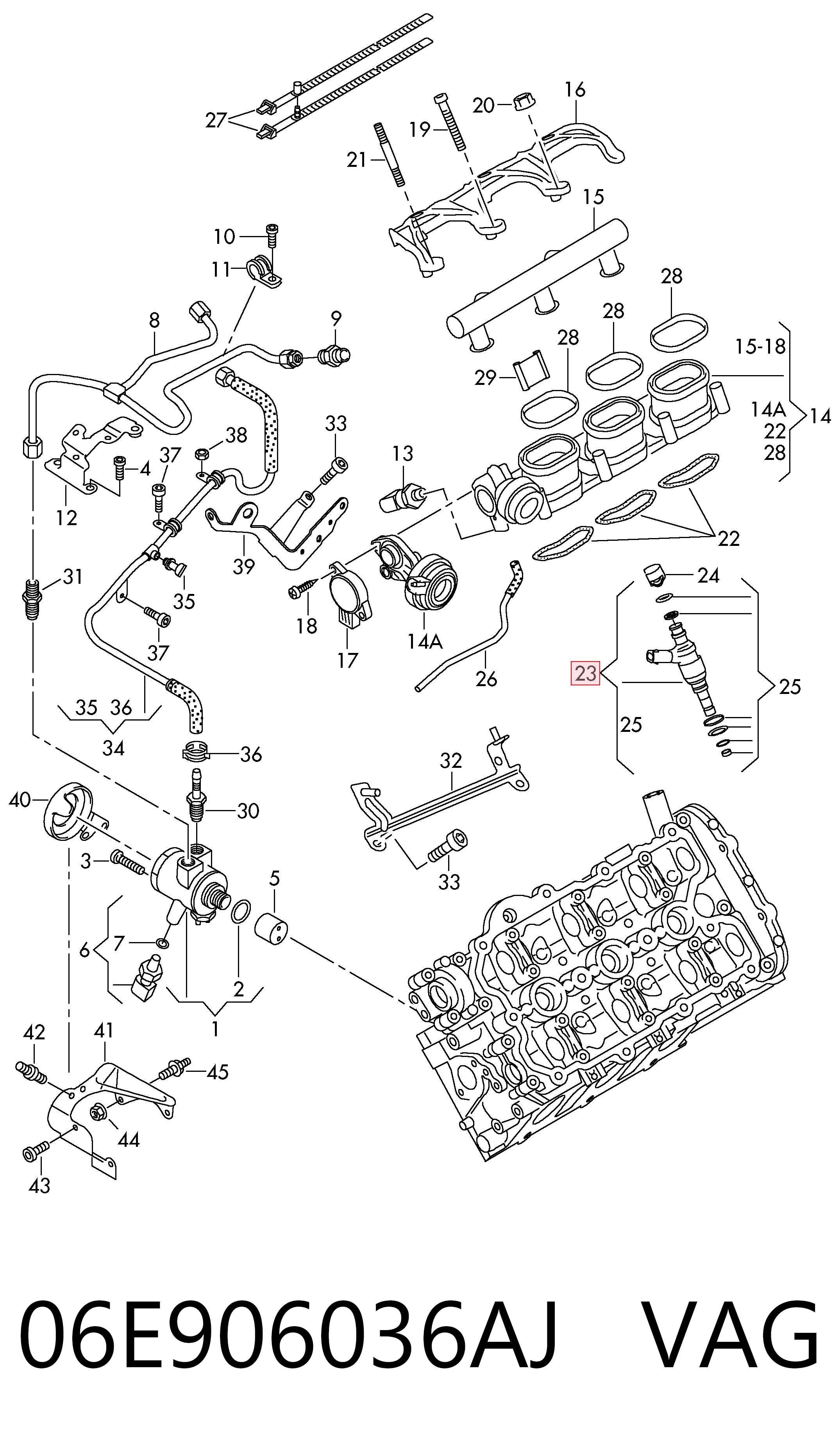 Wtryskiwacz paliwa VAG 06E906036AJ cena, od 340,87 USD