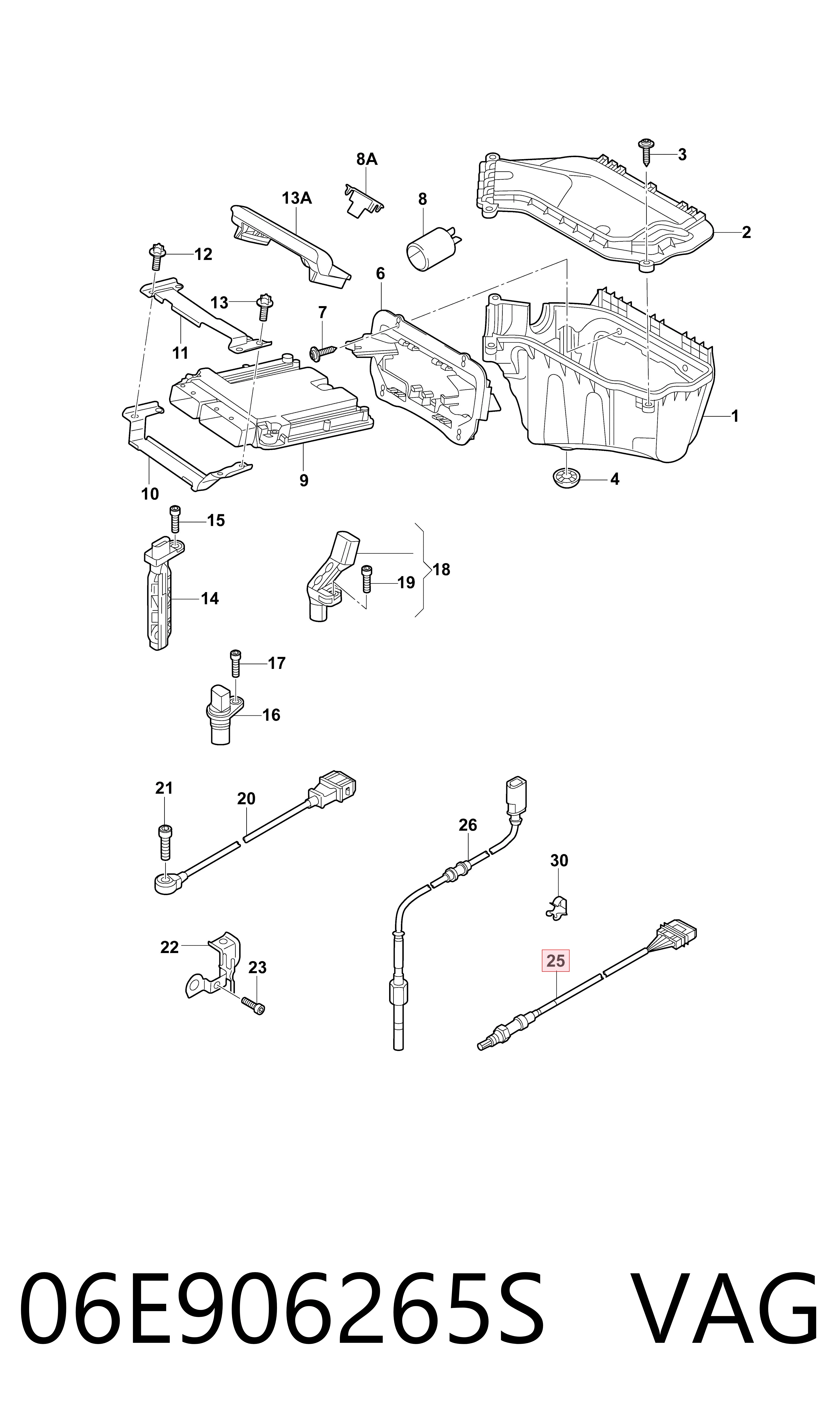 Sonda lambda czujnik tlenu przed katalizatorem VAG 06E906265S cena, od 80,02 USD