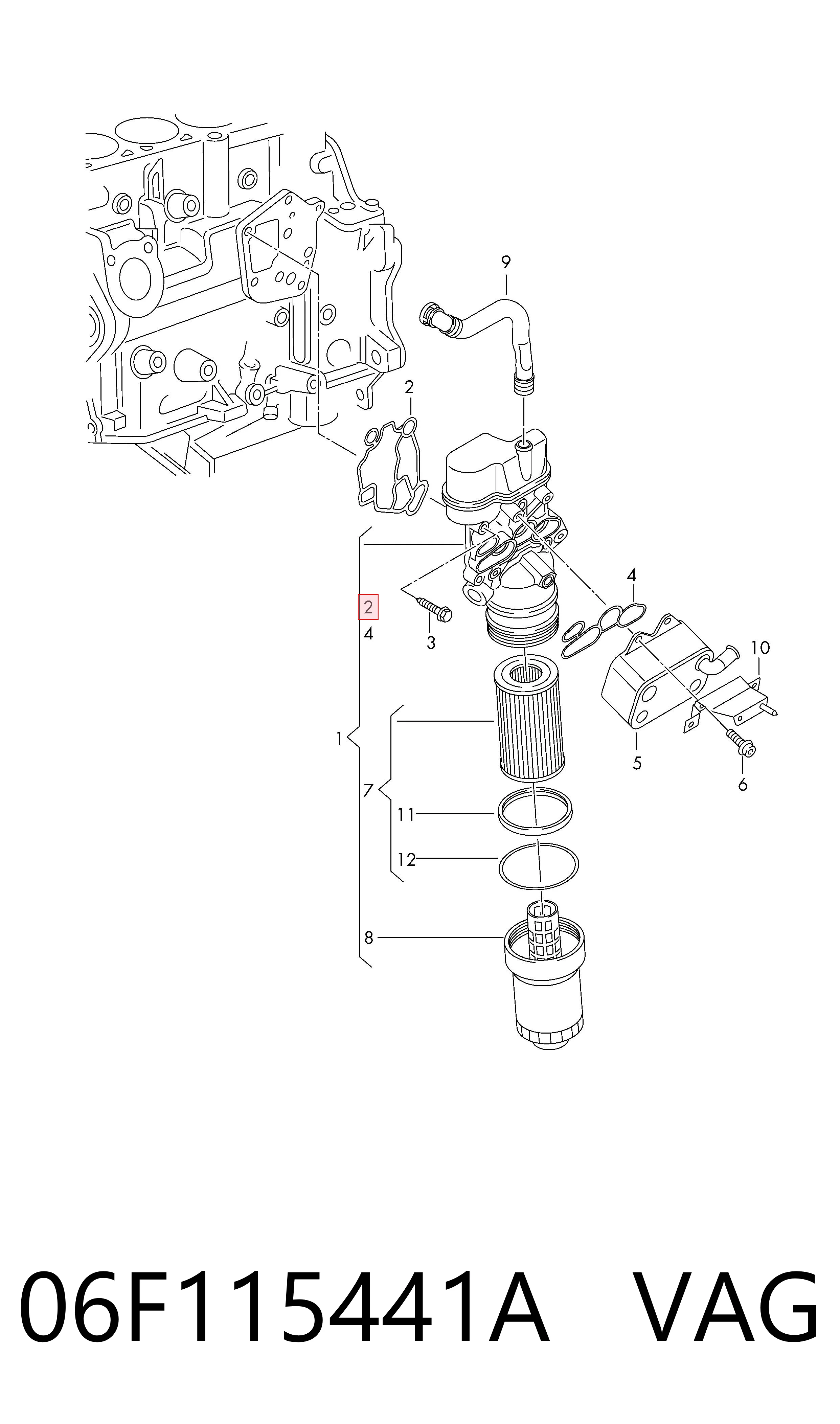 06F115441A VAG Uszczelka adaptera filtra oleju