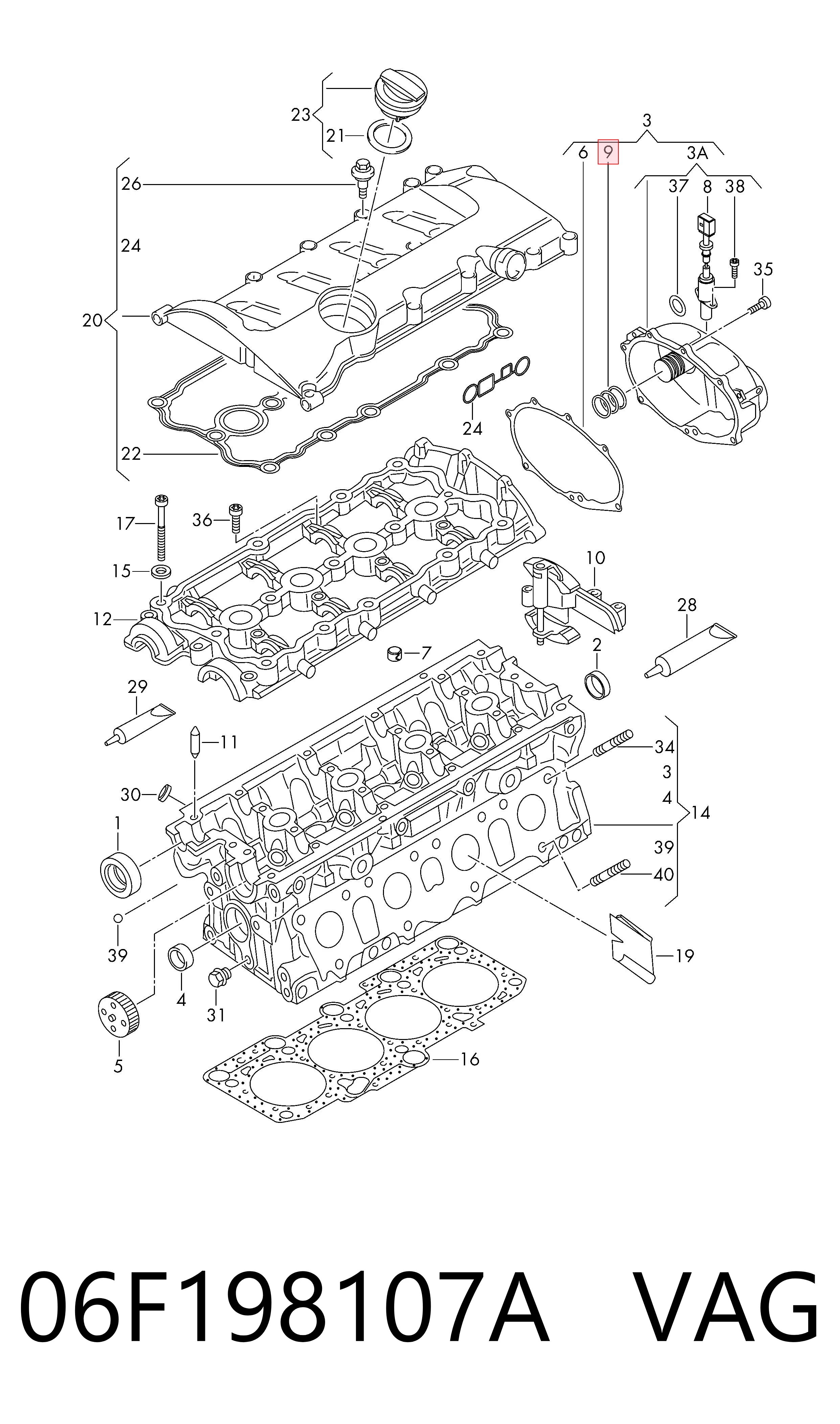 06F198107A VAG Zestaw naprawczy regulatora faz rozrządu
