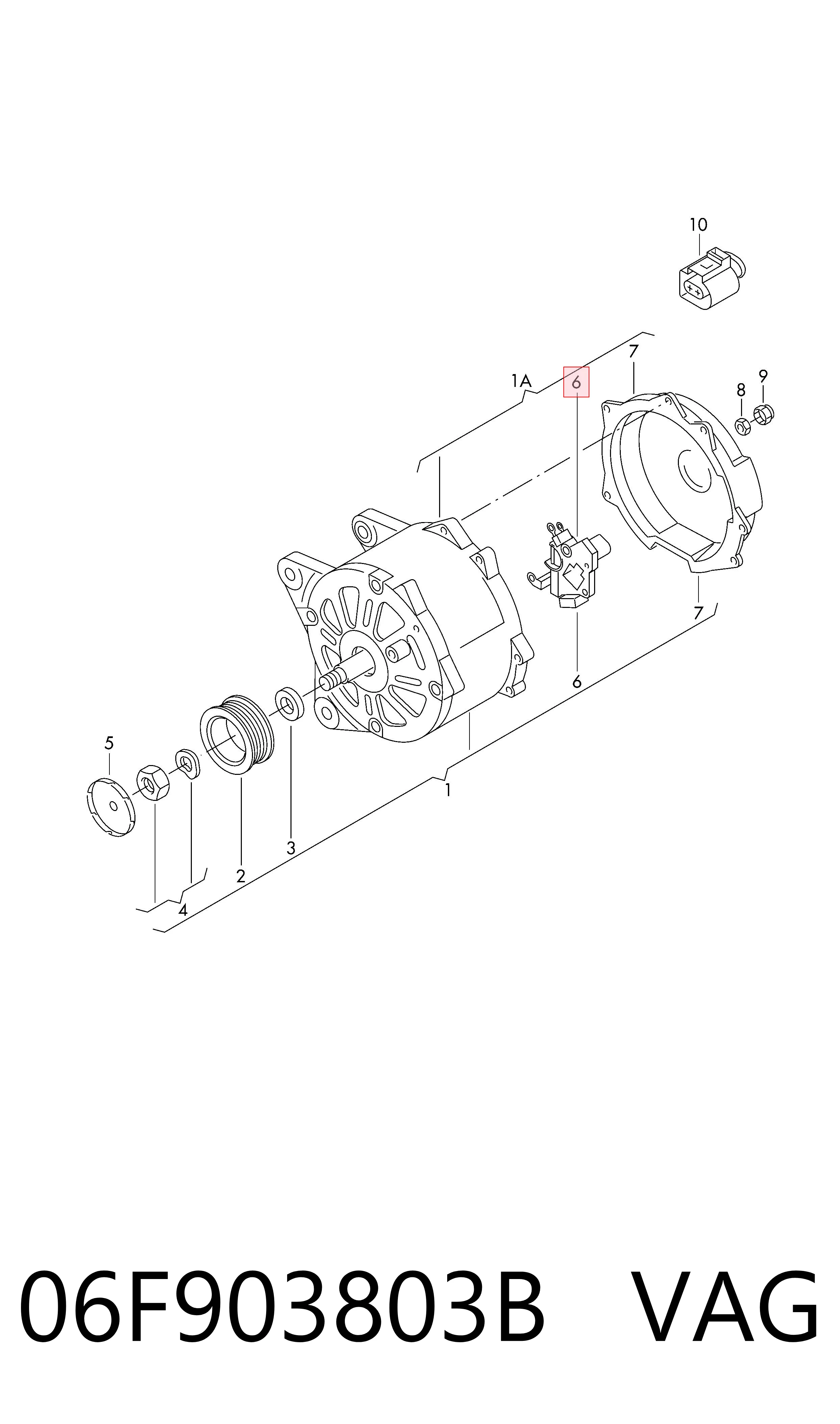 06F903803B VAG Regulator alternatora (przekaźnik ładowania)