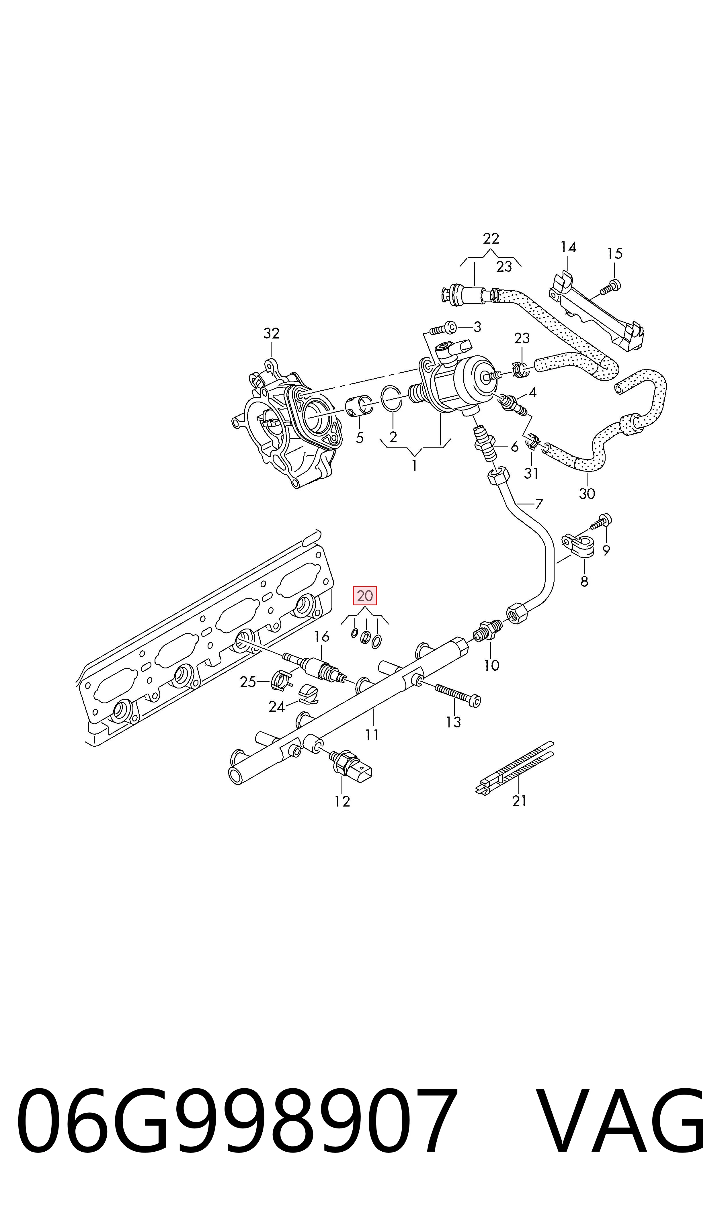 Zestaw naprawczy wtryskiwacza VAG 06G998907 cena, od 13,18 USD