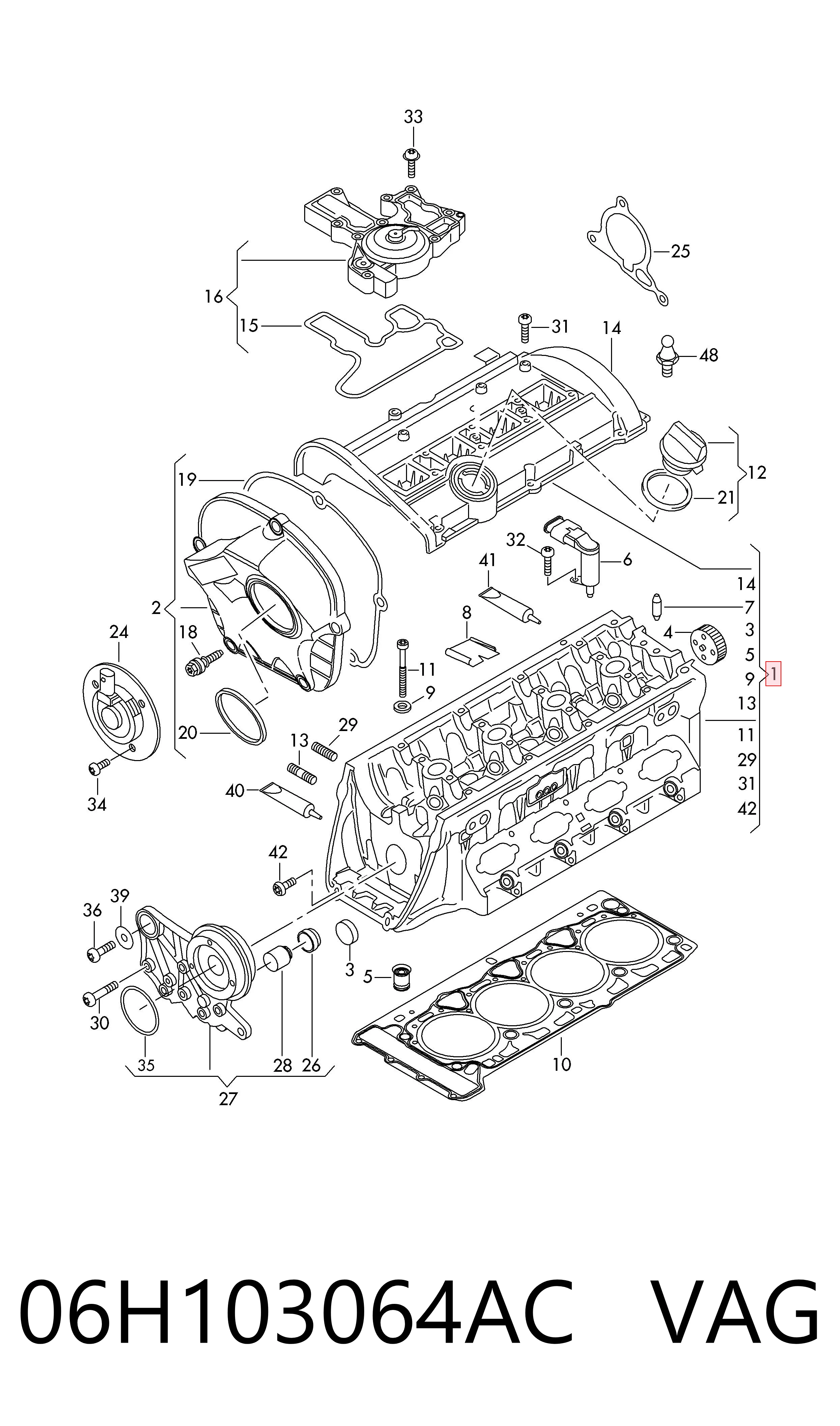 06H103064AC VAG Głowica cylindrów