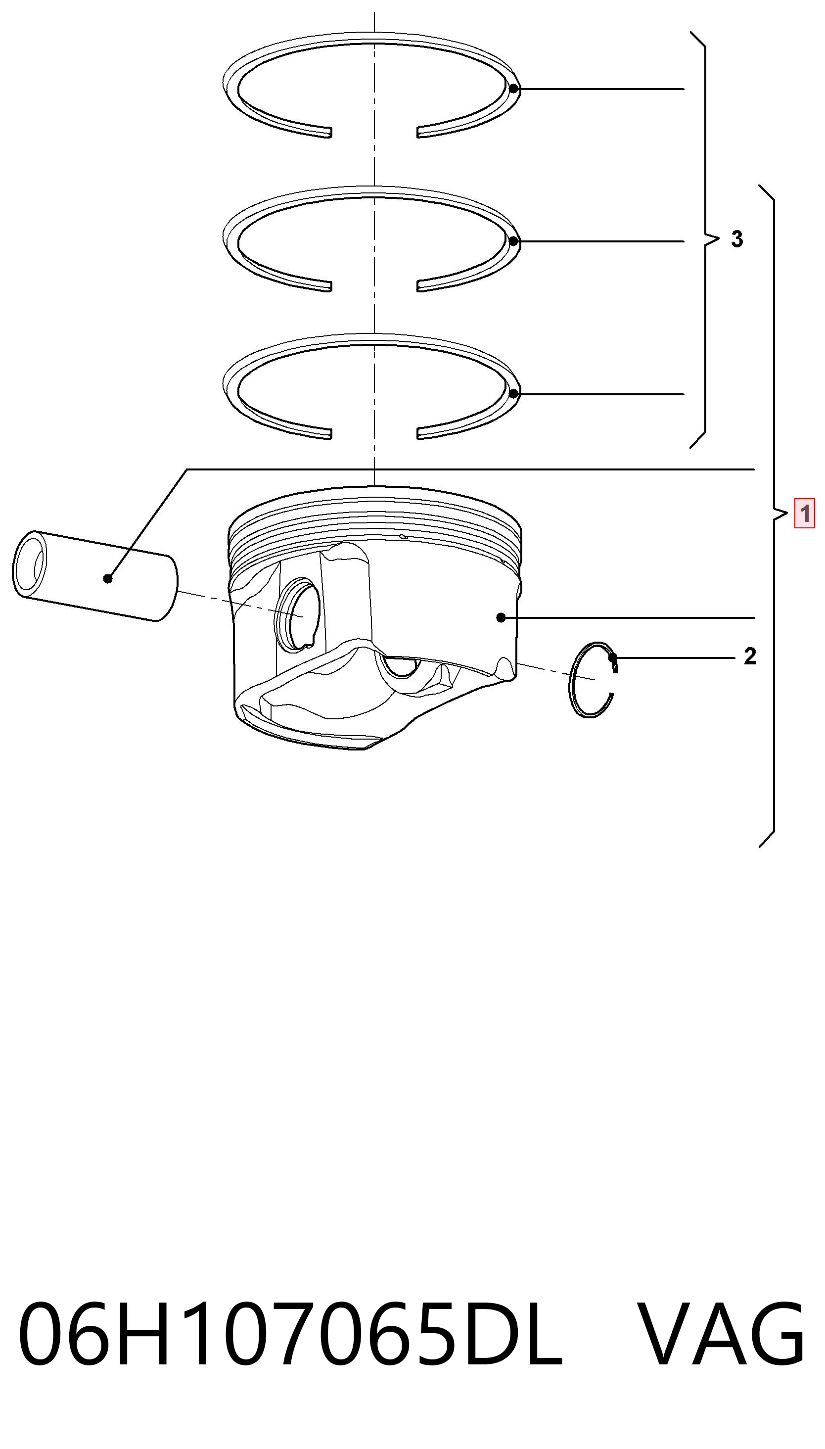 Tłok, komplet do jednego cylindru, STD NE/NPR 130050003800 cena, od 82,39 USD