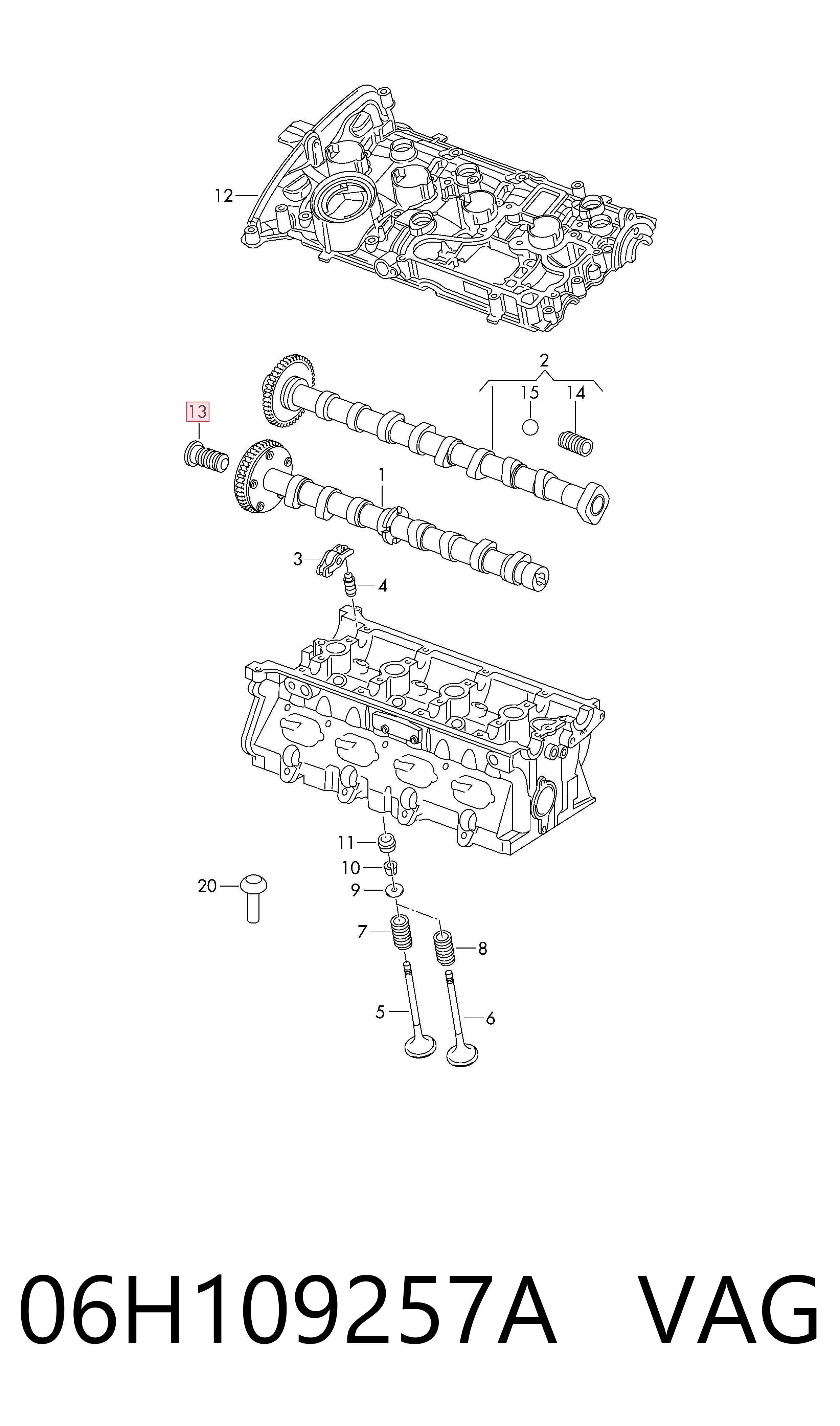 06H109257A VAG Hydrauliczna śruba faz rozrządu