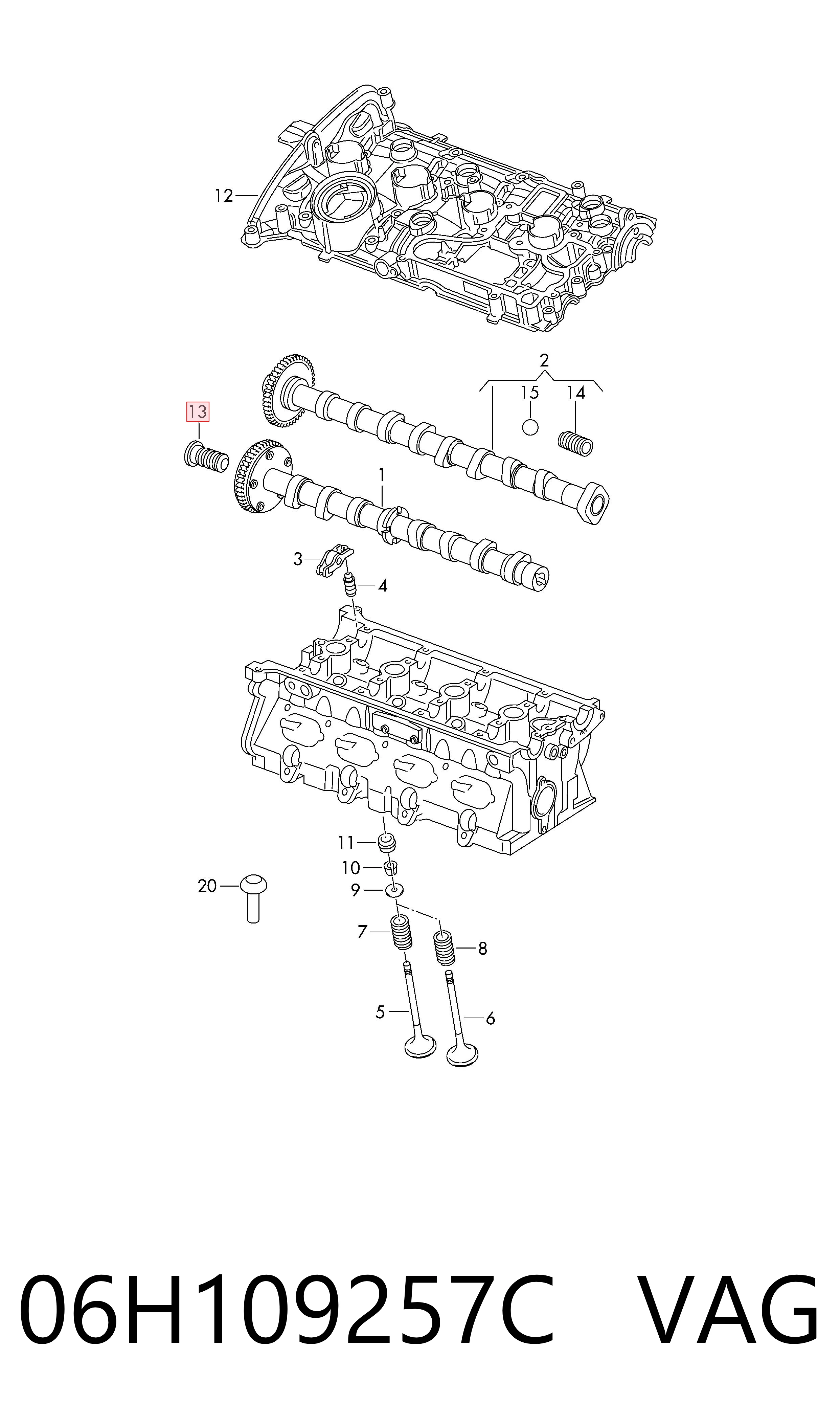 Hydrauliczna śruba faz rozrządu VAG 06H109257C cena, od 34,72 USD