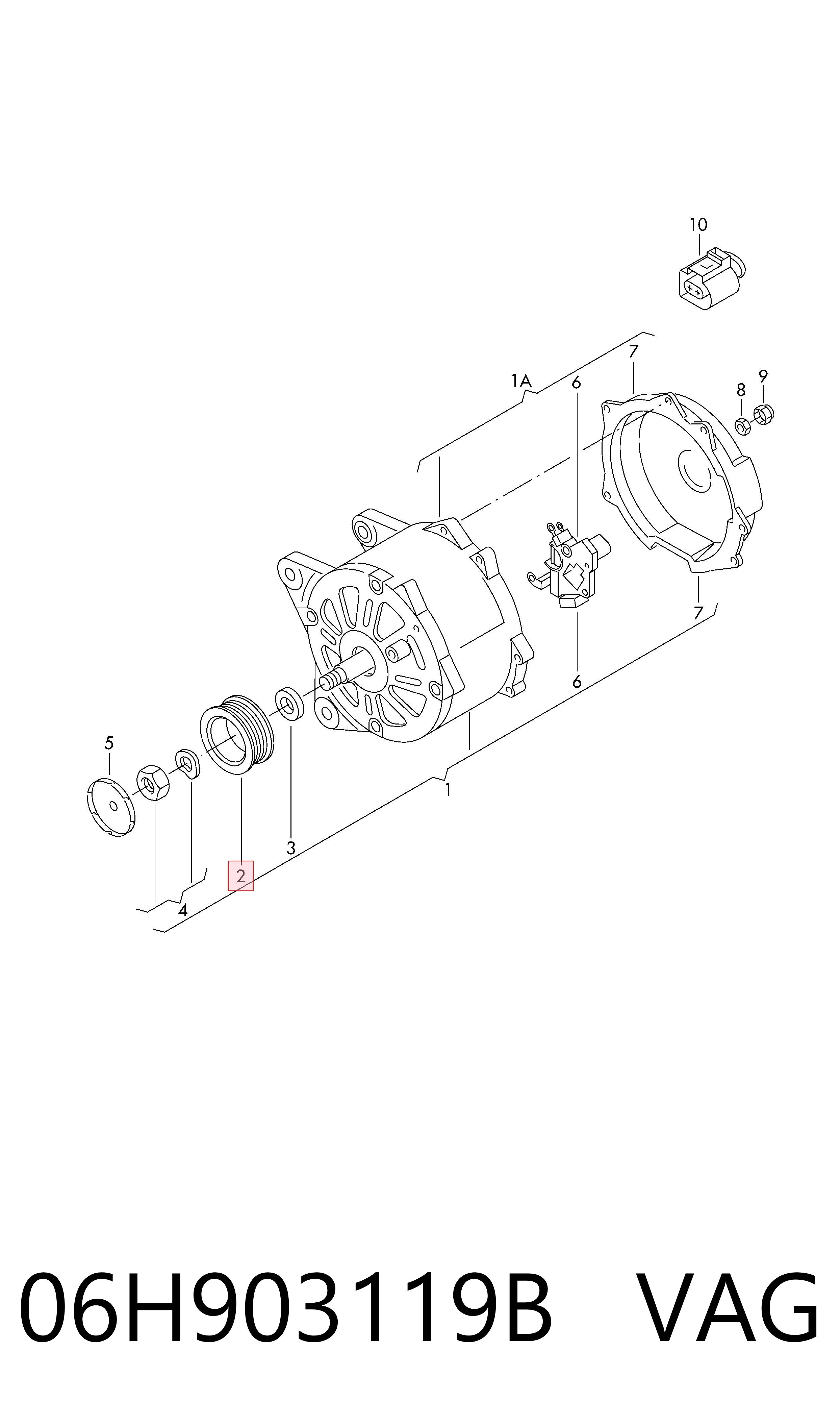 06H903119B VAG Koło pasowe alternatora