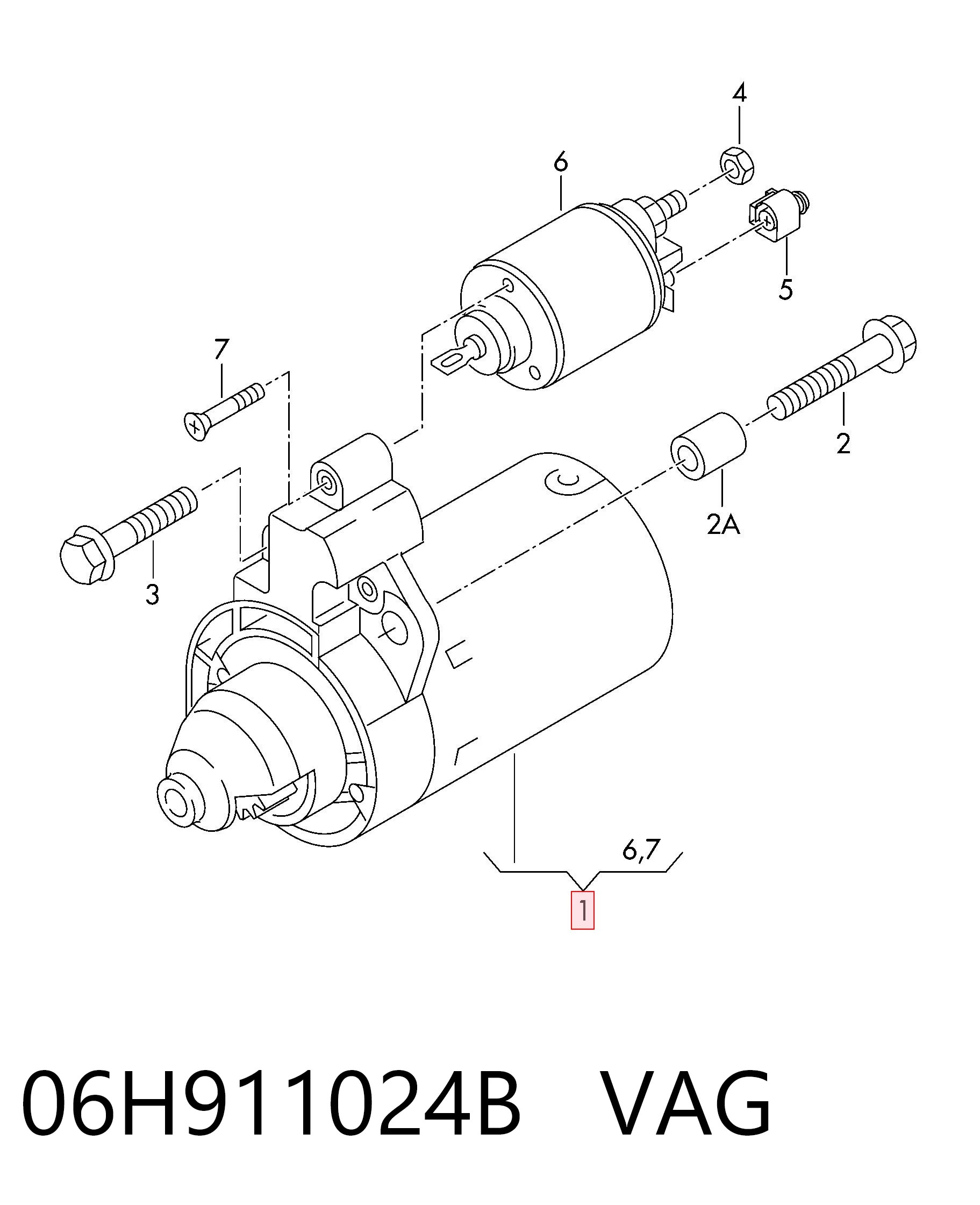 06H911024B VAG Rozrusznik
