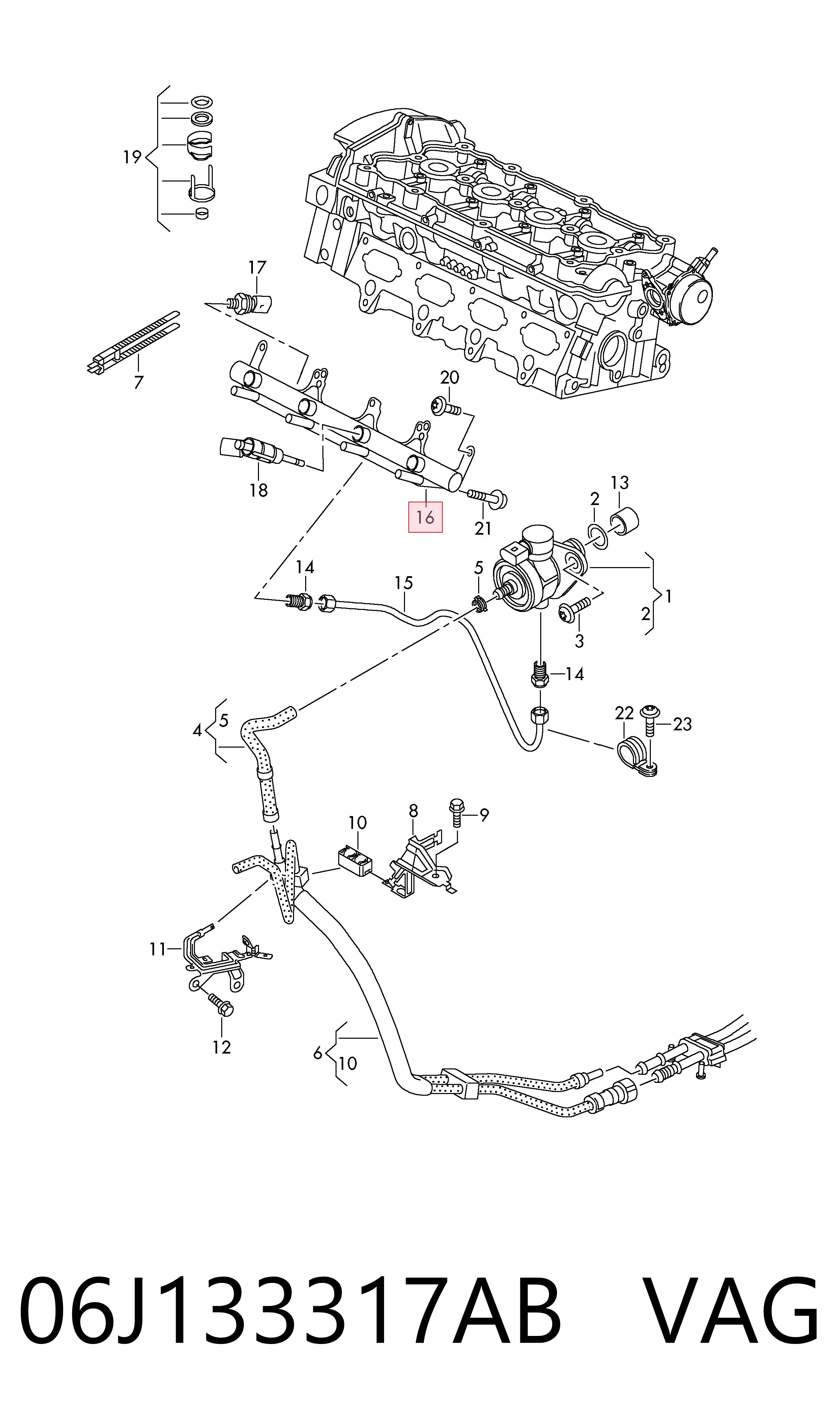 06J133317AB VAG Rozdzielacz paliwa