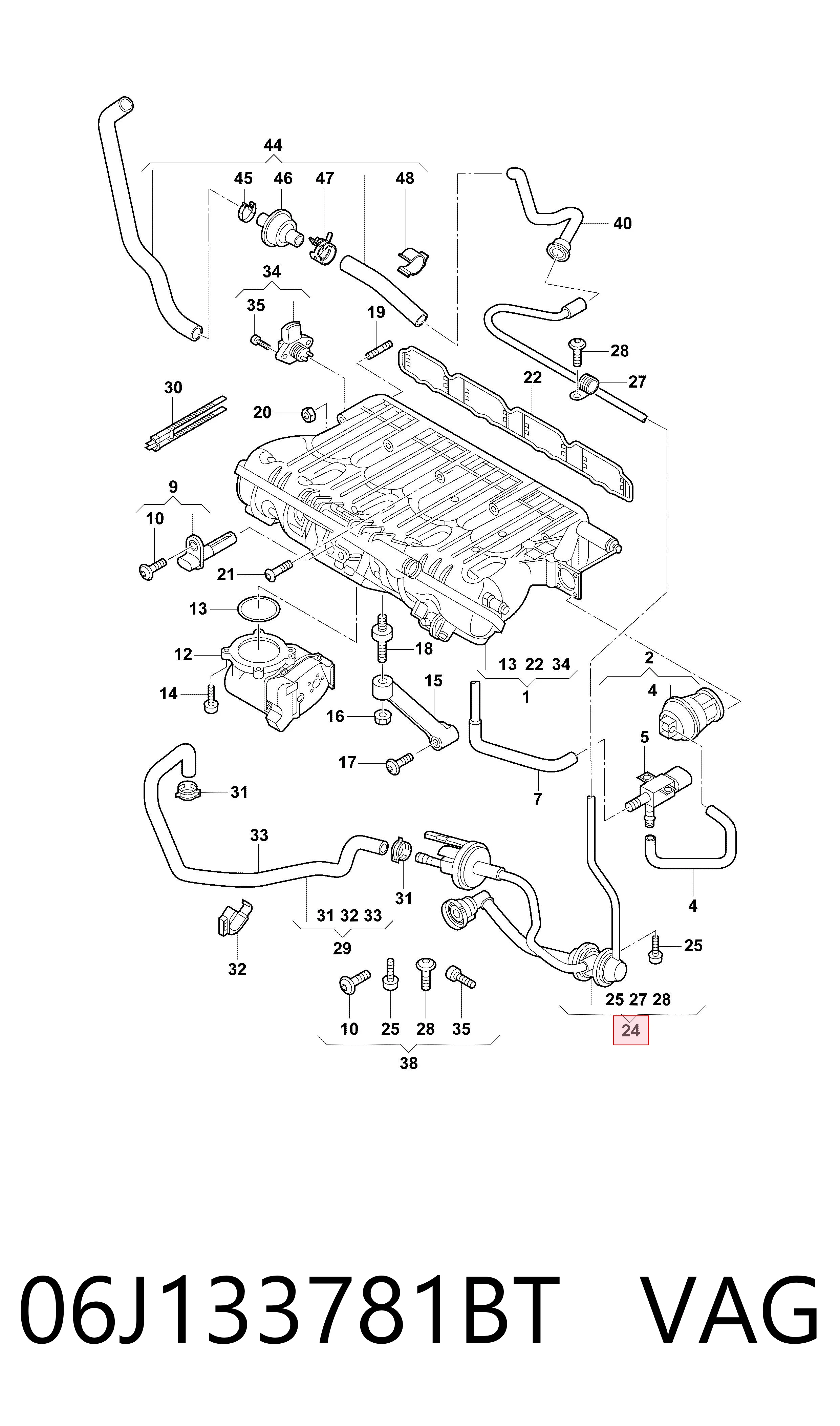 Zawór recyrkulacji spalin EGR 06J133781BT VAG