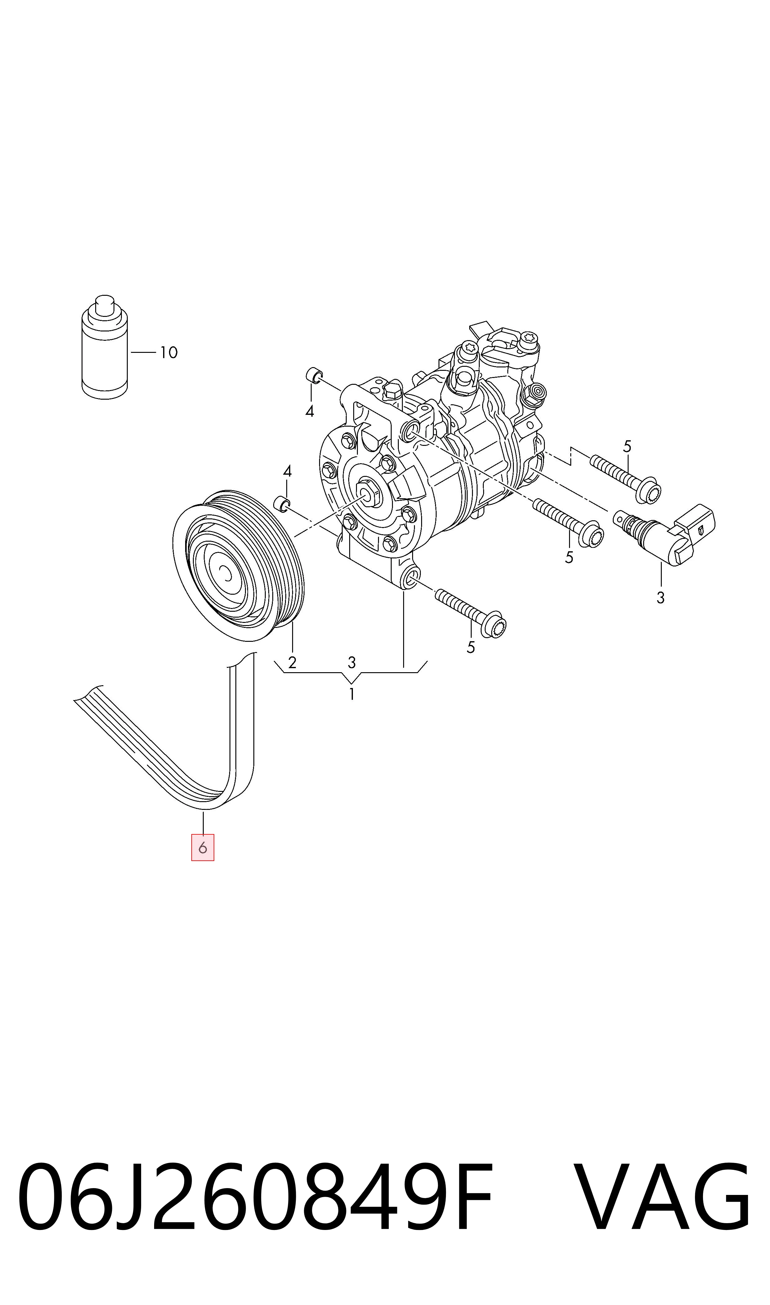 06J260849F VAG Pas napędowy mechanizmów