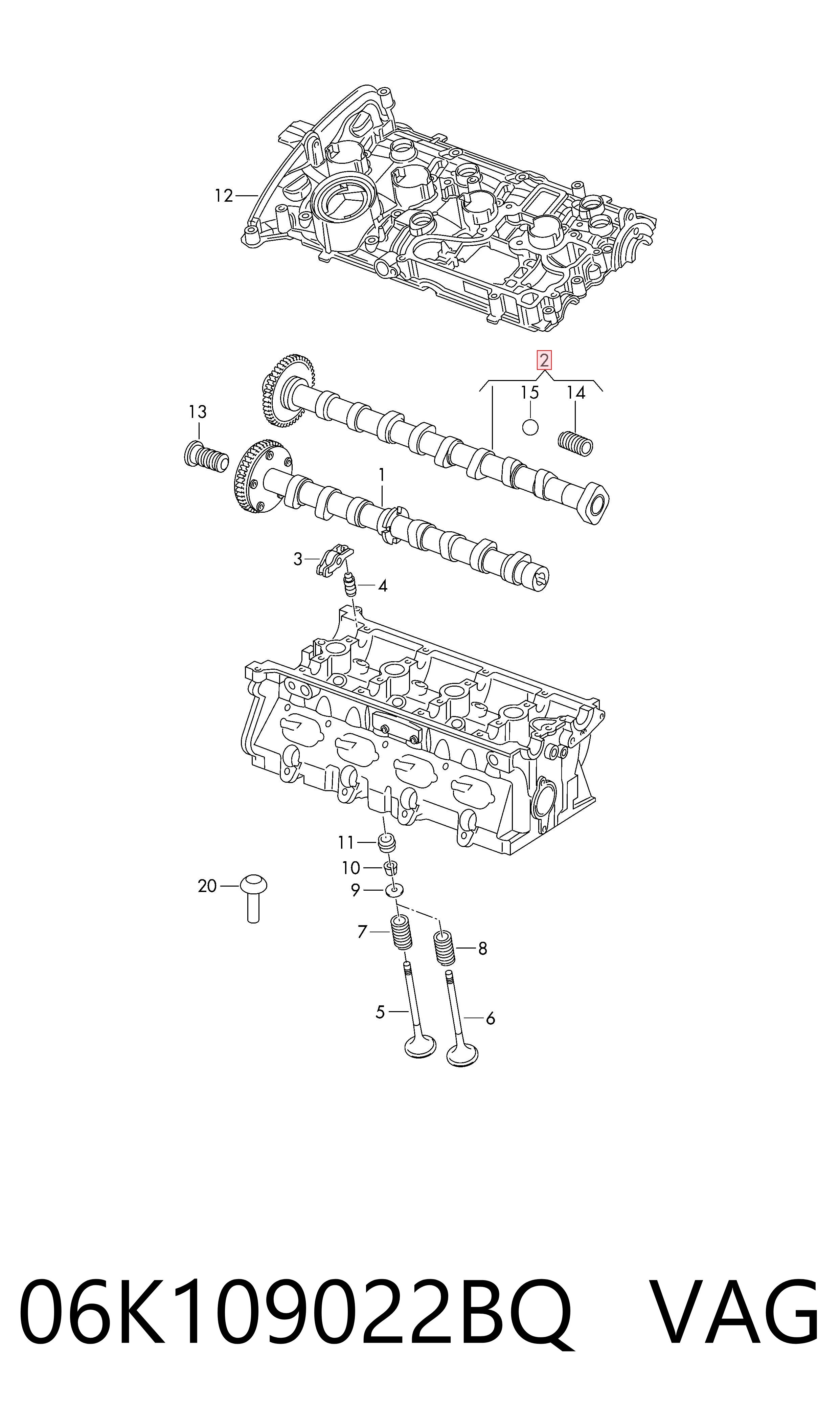 Wał rozrządu silnika Audi A6 C7 sedana (4G2, 4GC) (2010 - 2019) cena, od 918,42 USD