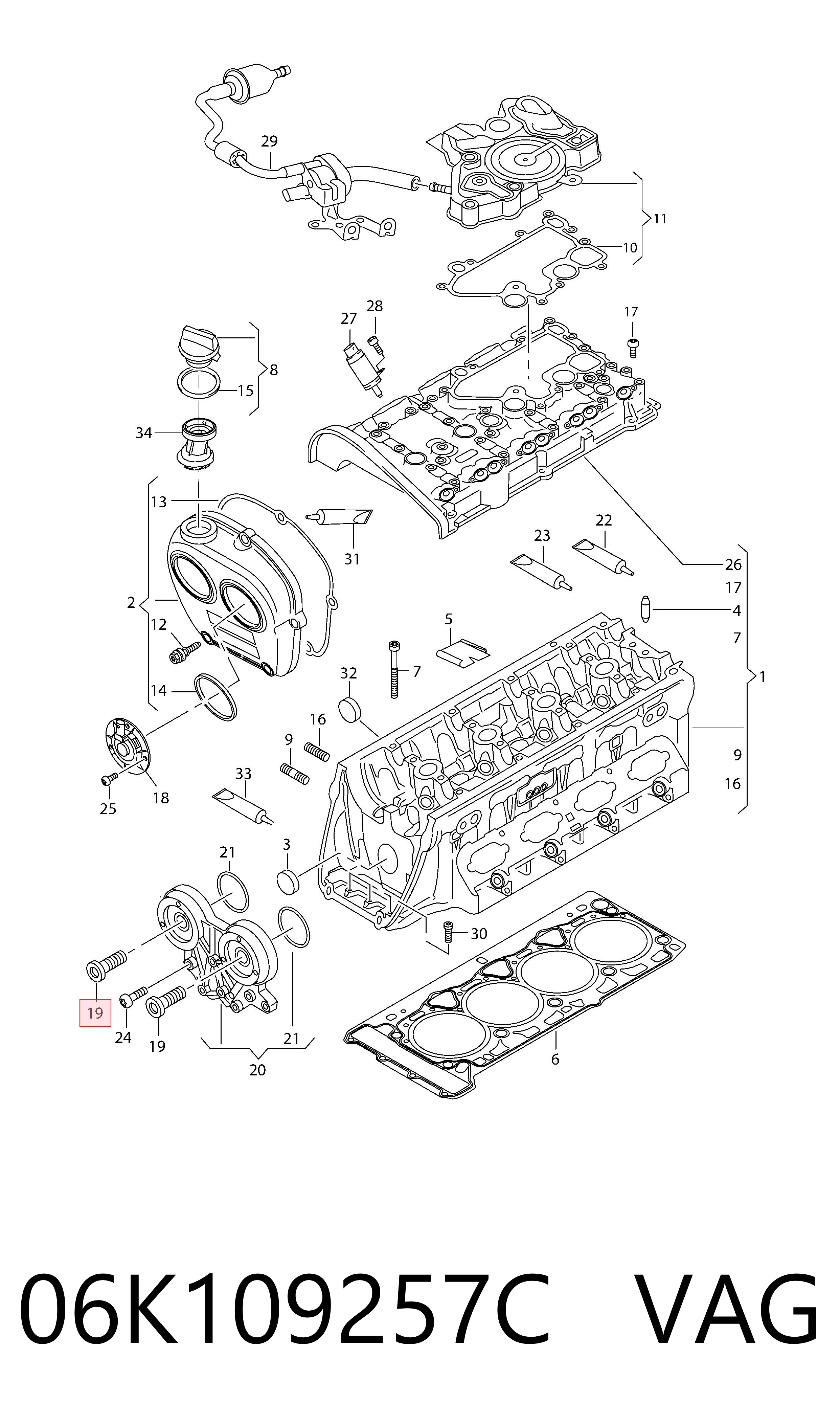 06K109257C VAG Zawór elektromagnetyczny faz rozrządu