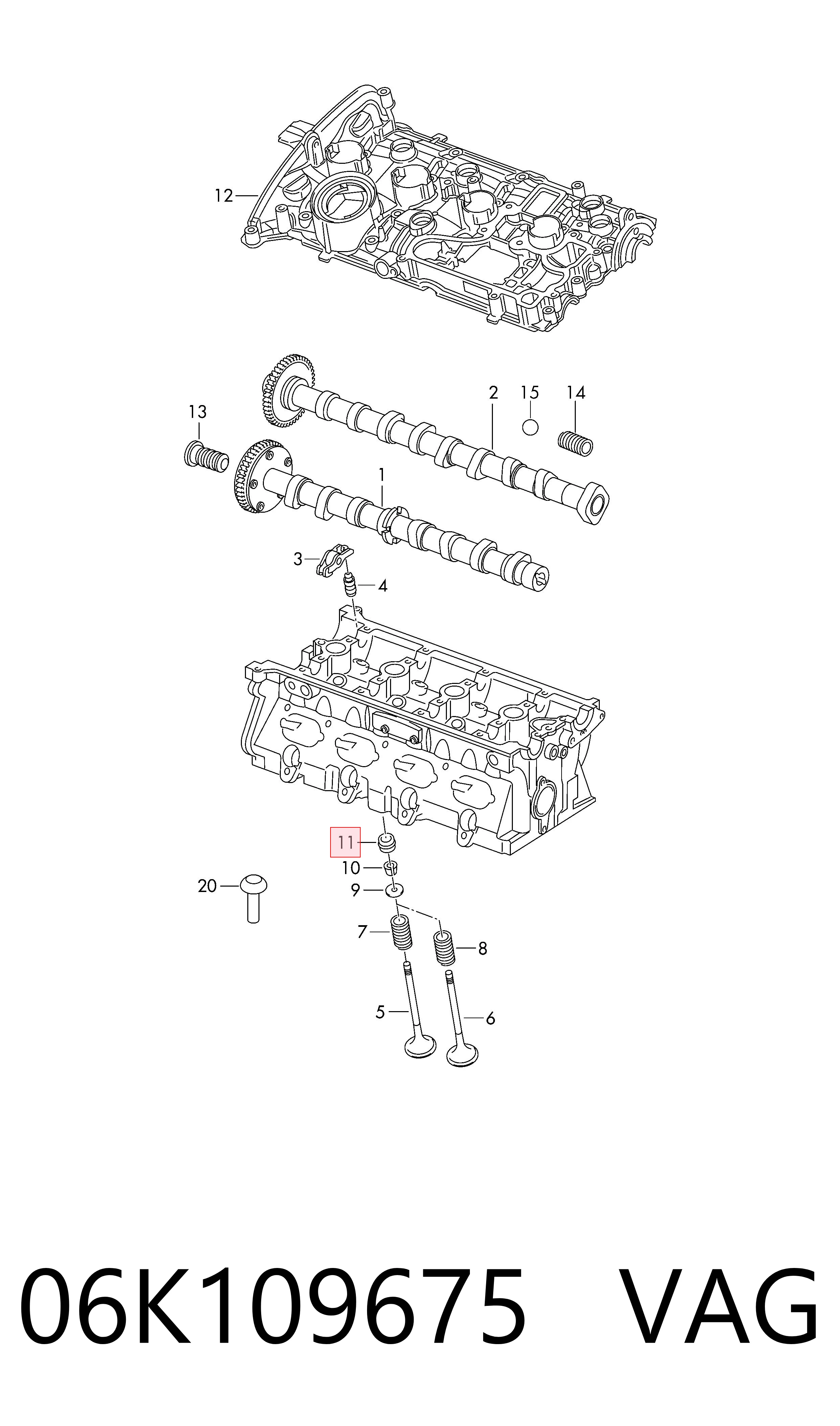Uszczelniacz zaworu dolotowego/wylotowego Skoda Octavia III A7 liftback (5E3, NL3, NR3) (2012 - 2021) cena, od 1,24 USD